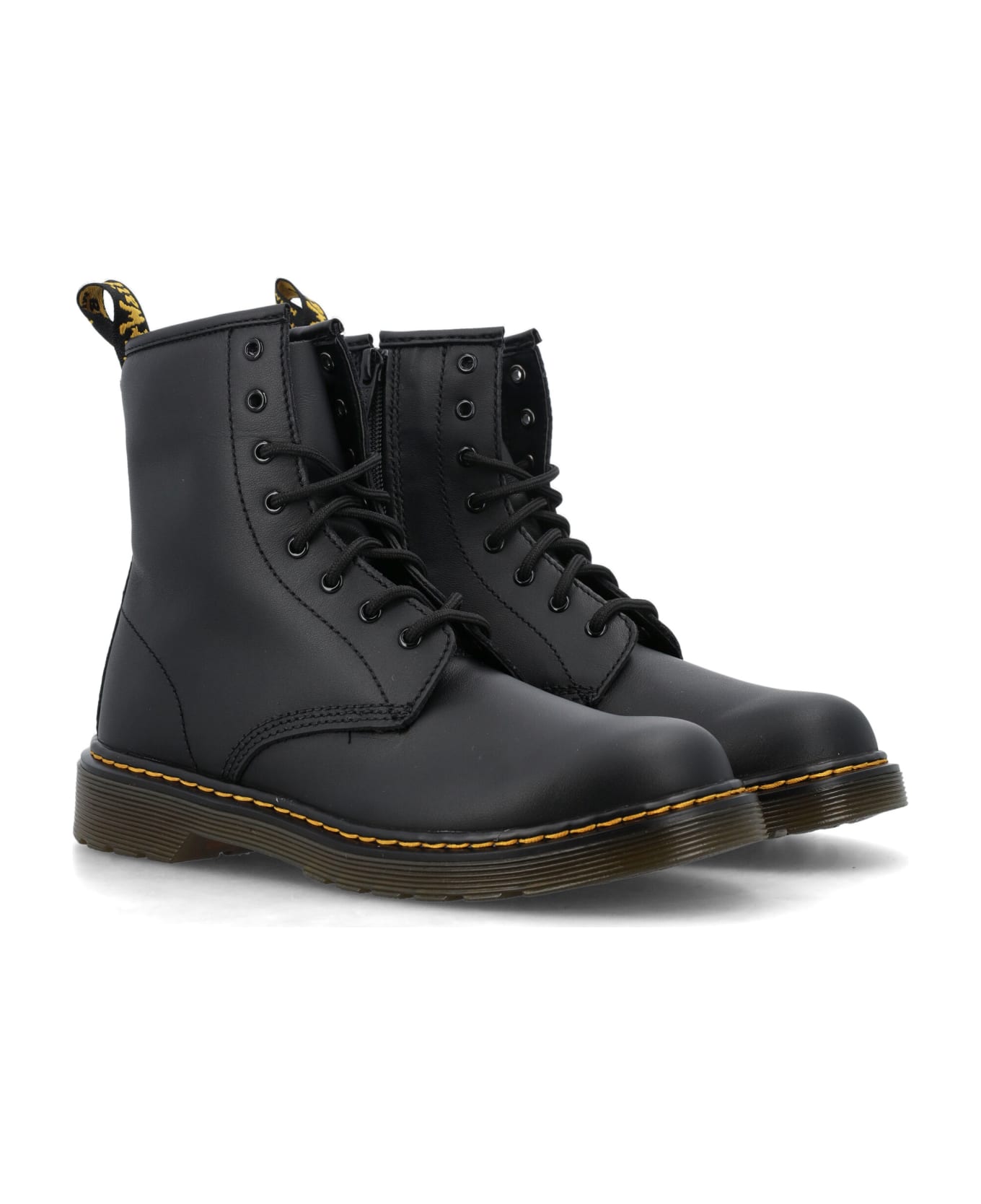 Dr. Martens Leather Opaque Boots - BLACK