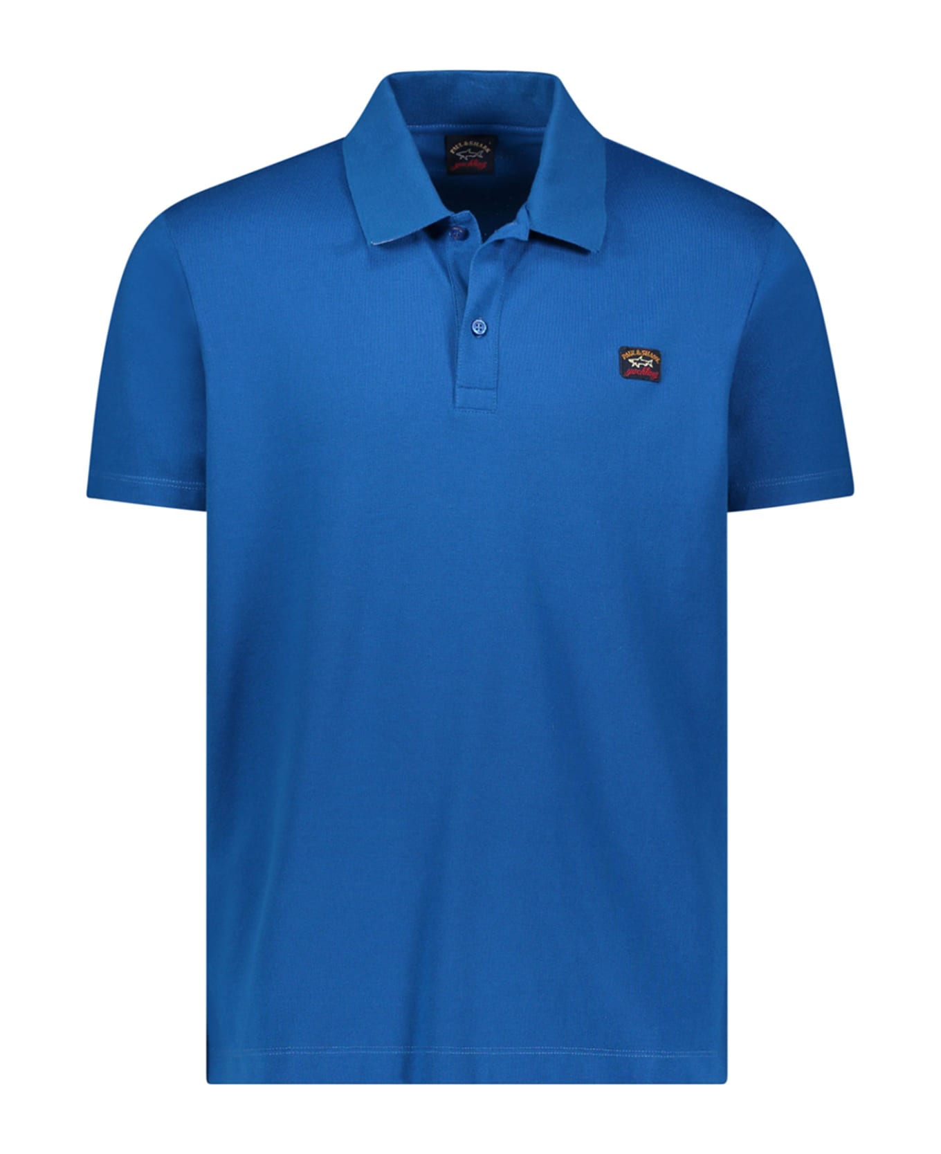 Paul&Shark Cotton Polo Shirt With Contrasting Detail - COBALT BLUE