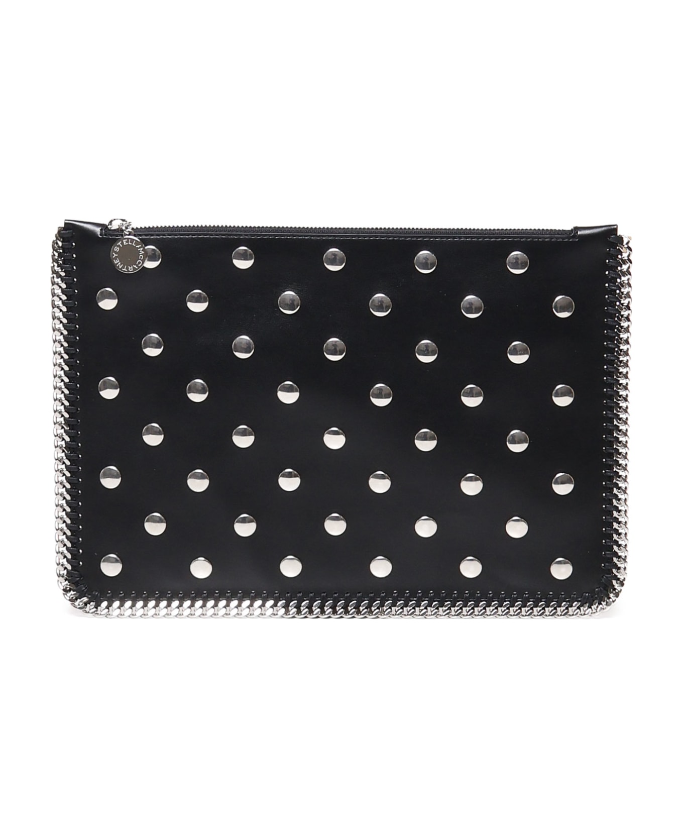 Stella McCartney Falabella Studded Zippered Pouch Bag - Black