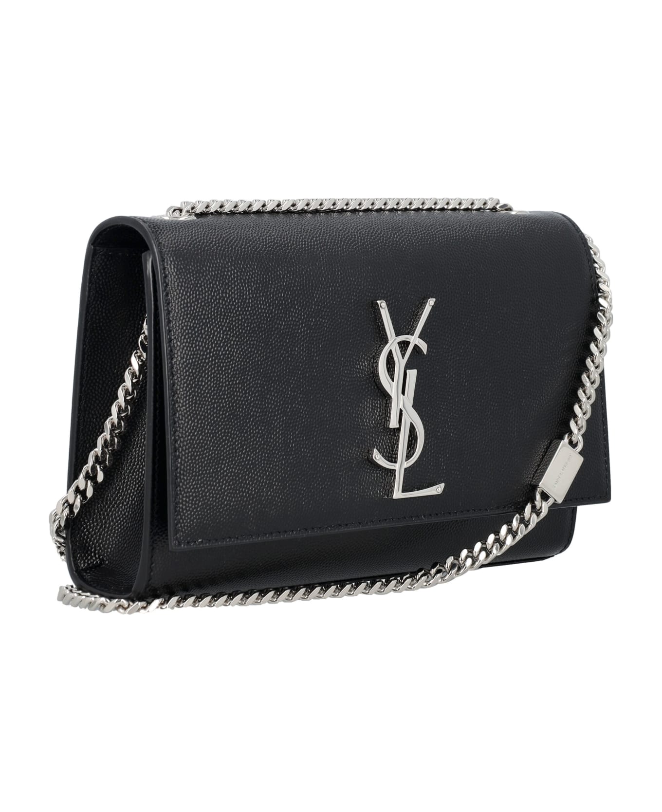 Saint Laurent Kate Small Grain De Poudre Embossed Leather Bag - BLACK