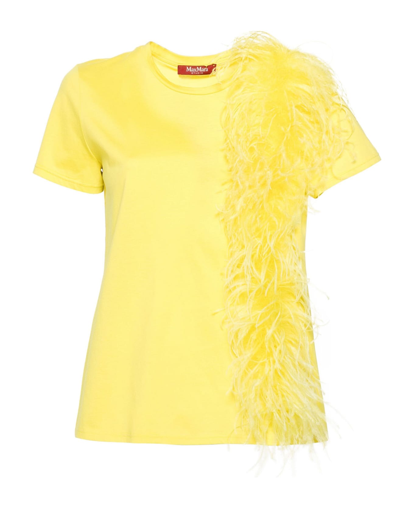 Max Mara Studio Yellow Cotton T-shirt - CEDRO