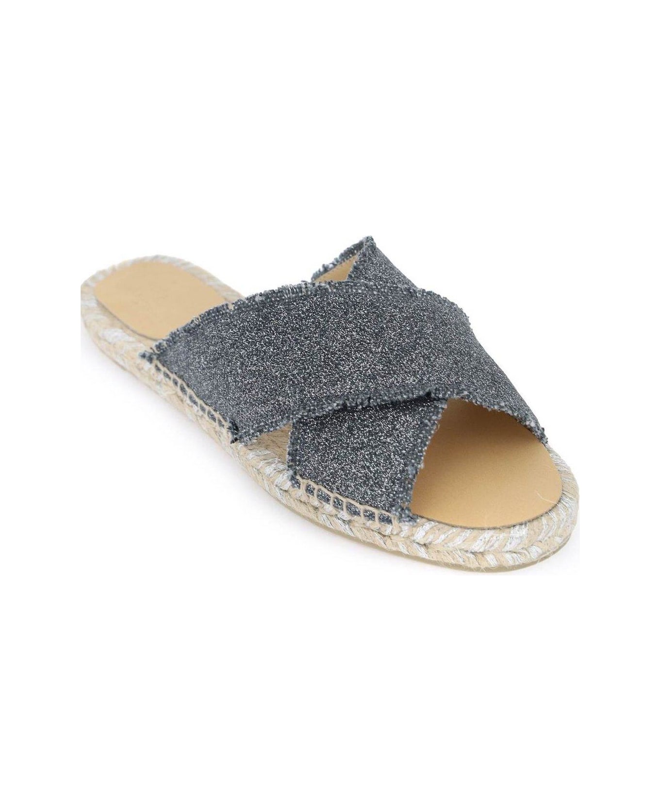 Castañer Palmera Crossover Strap Flat Sandals - Grey