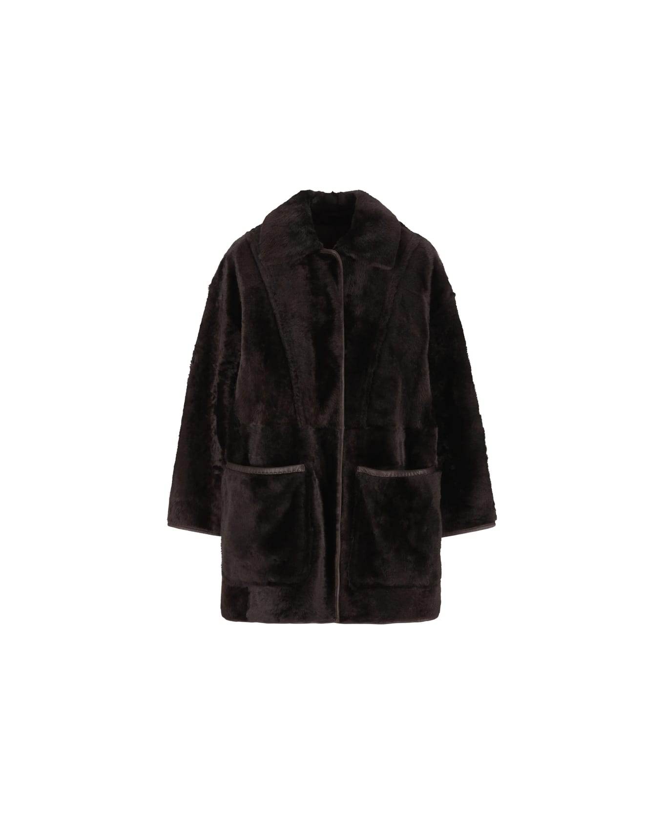 Max Mara Atelier Leather Outerwear - BROWN