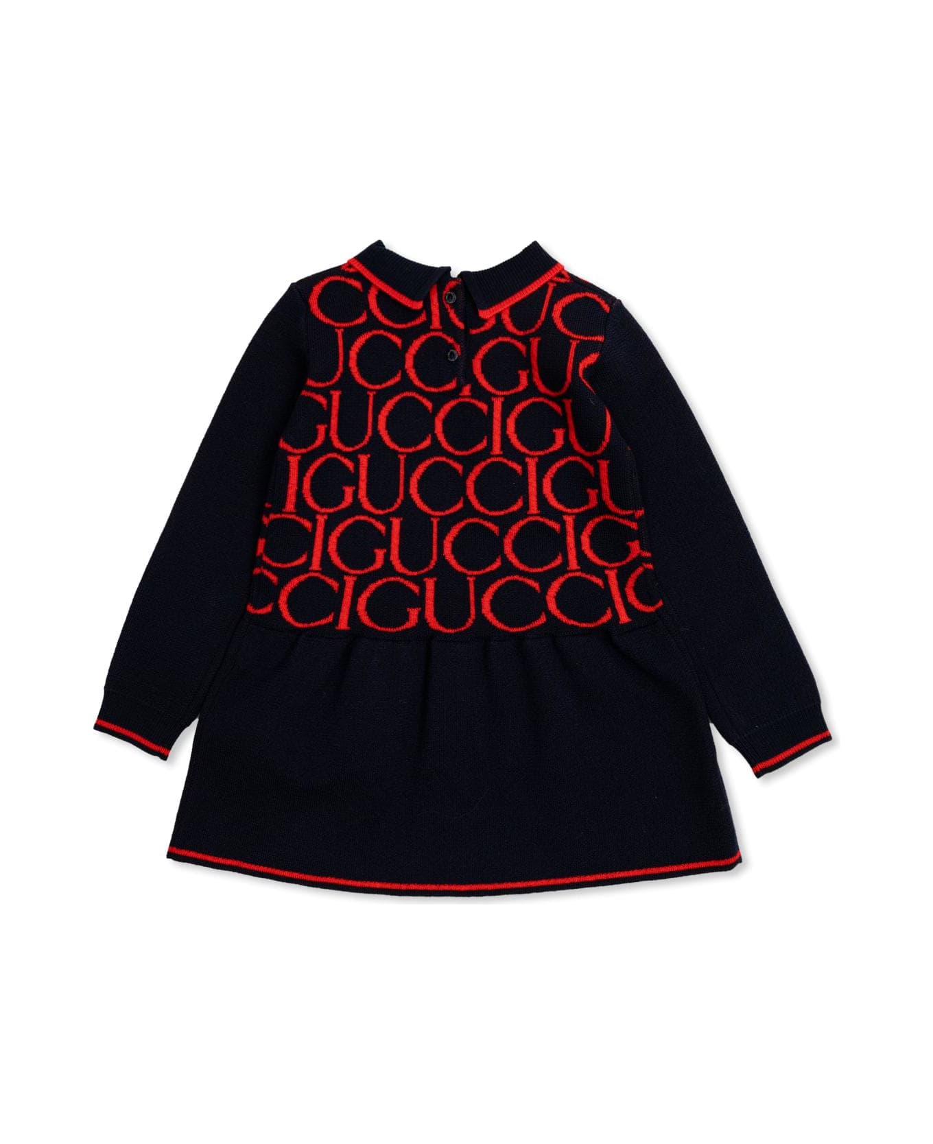 Gucci Kids Dress With Collar - Blu