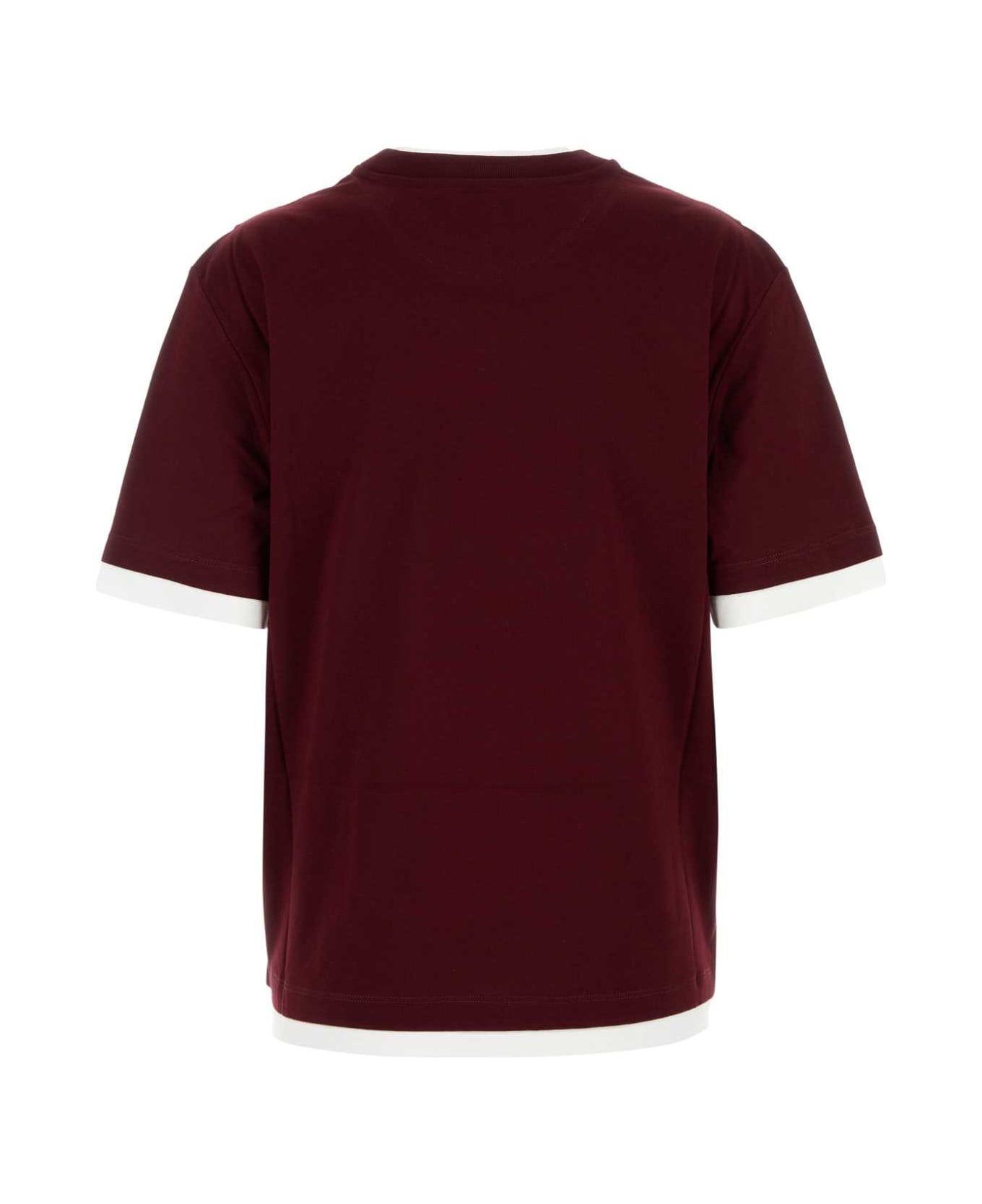 Prada Burgundy Cotton T-shirt - AMARANTO