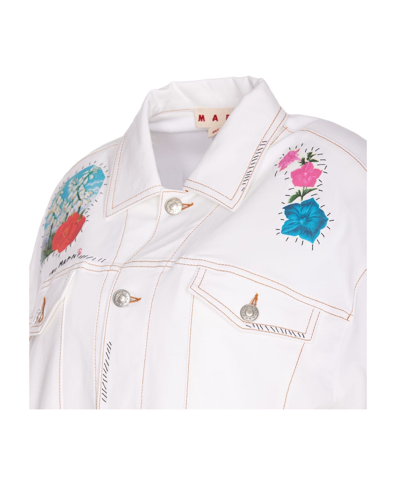 Marni Flower Print Jacket - White