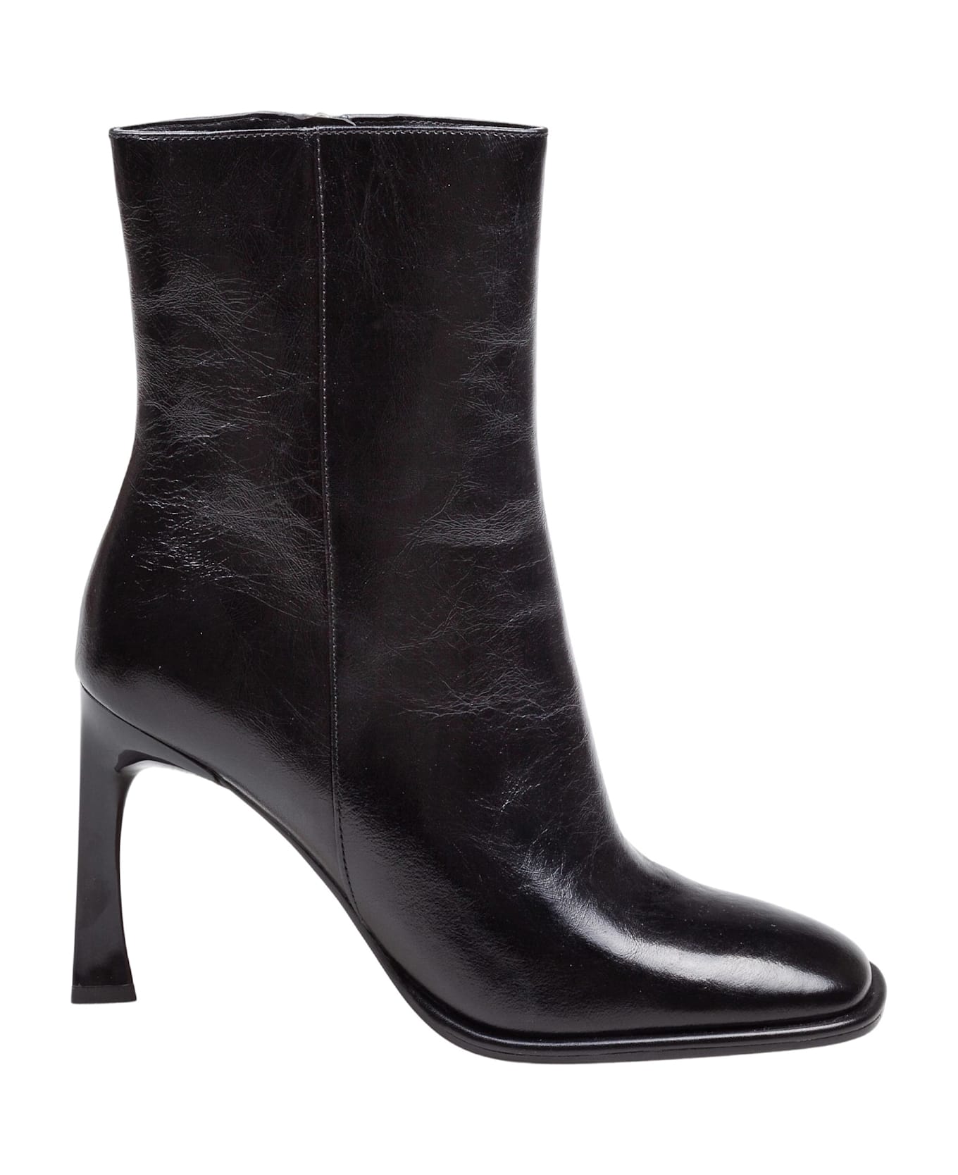 Michael Kors Kelsea Ankle Boot In Crackle' Leather Color Black - Black