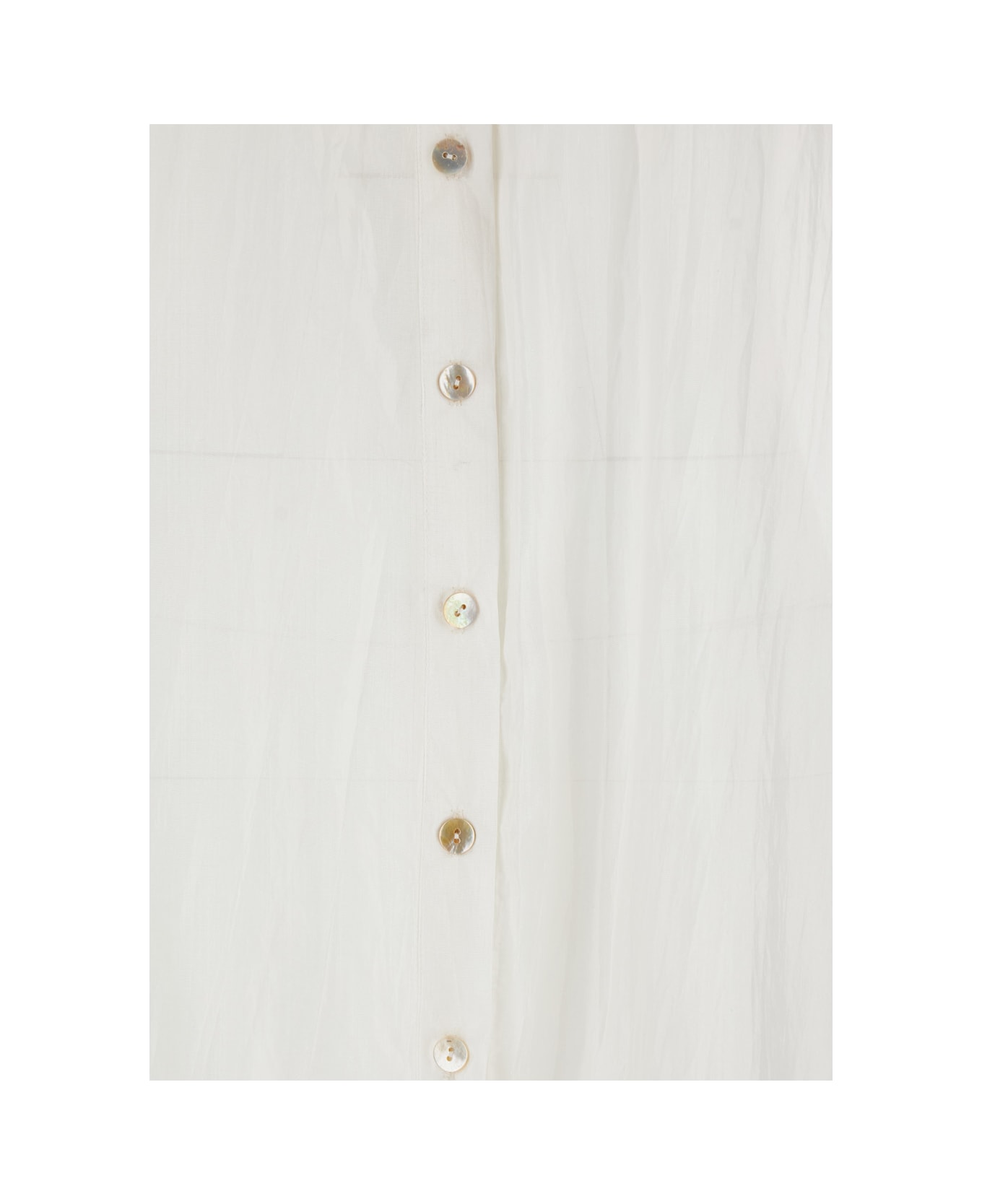 The Rose Ibiza White Long Dress With Buttons In Silk Woman - White