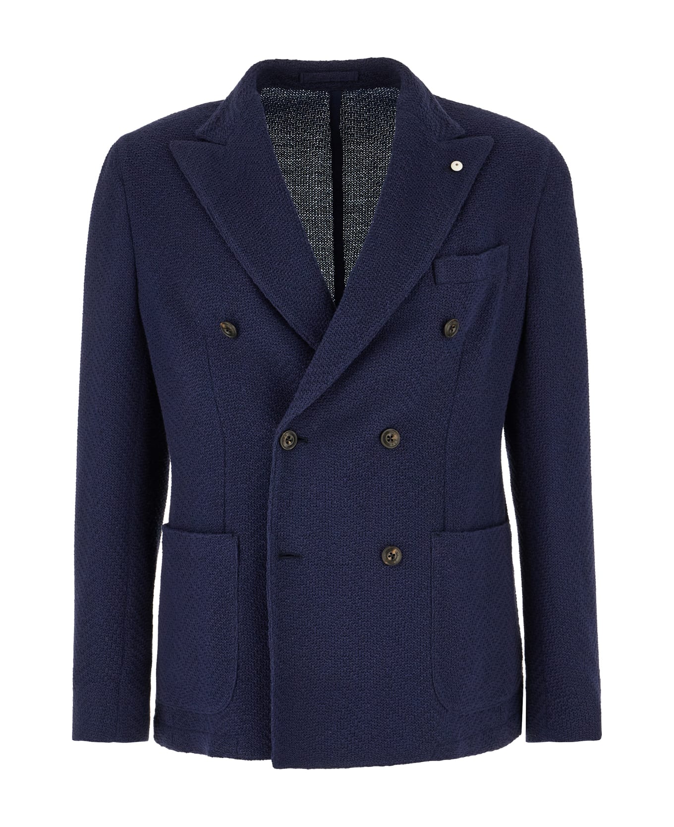 L.B.M. 1911 Blue Cotton Blend Blazer - Blu