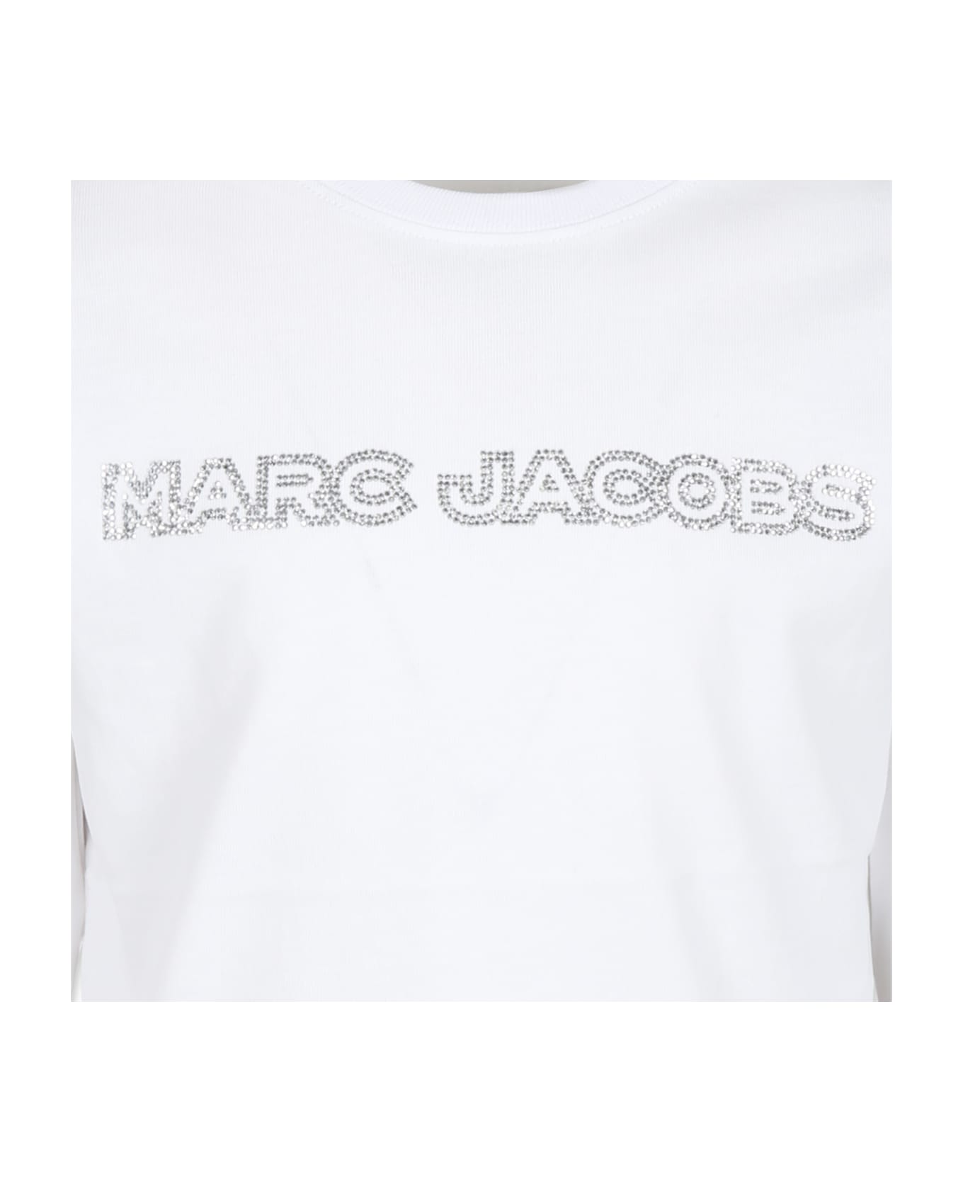 Marc Jacobs White T-shirt For Girl With Logo - Bianco