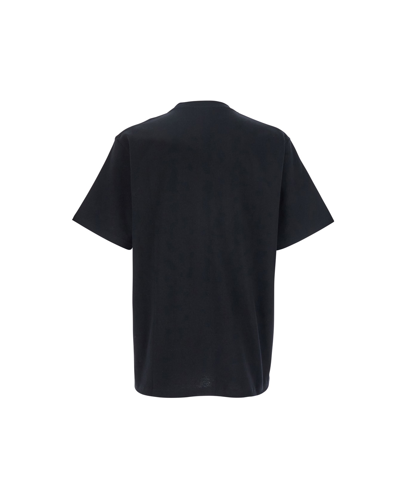 J.W. Anderson Black Crewneck T-shirt With Logo Embroidery On The Front In Cotton Man - Black