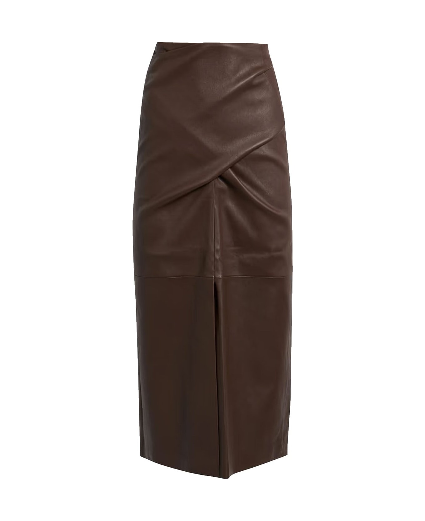 Brunello Cucinelli Leather Skirt - Red