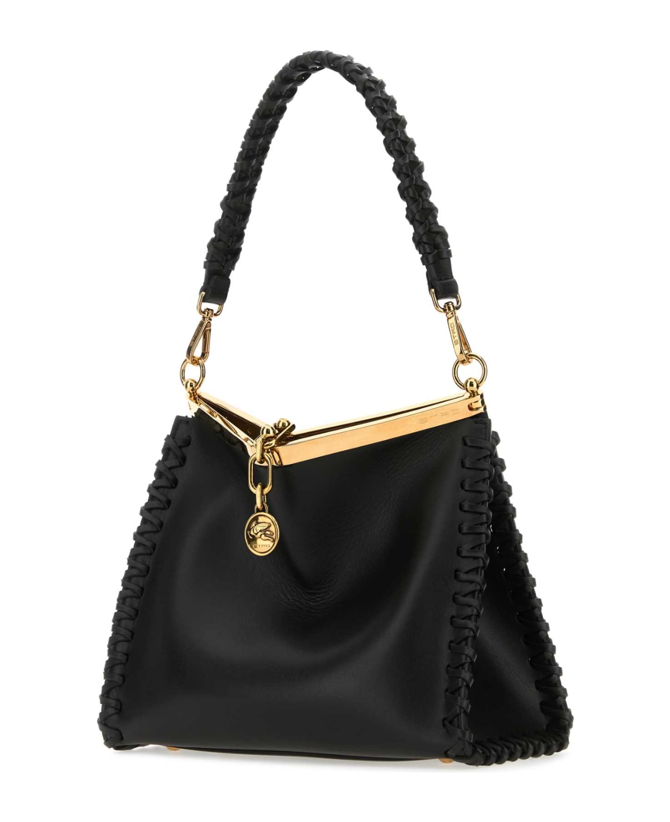 Etro Black Leather Vela Handbag - N0000
