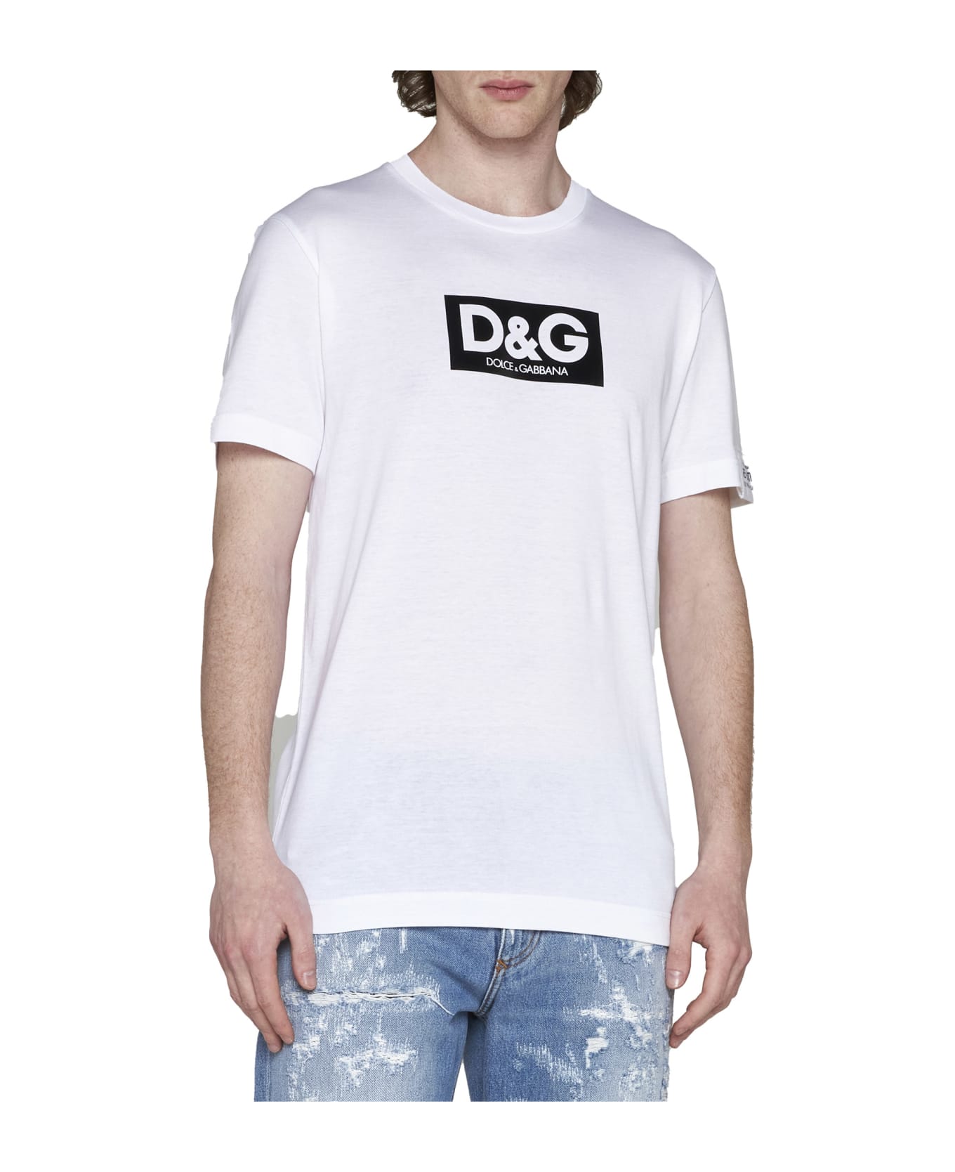 Dolce & Gabbana Shiny Logo T-shirt - White