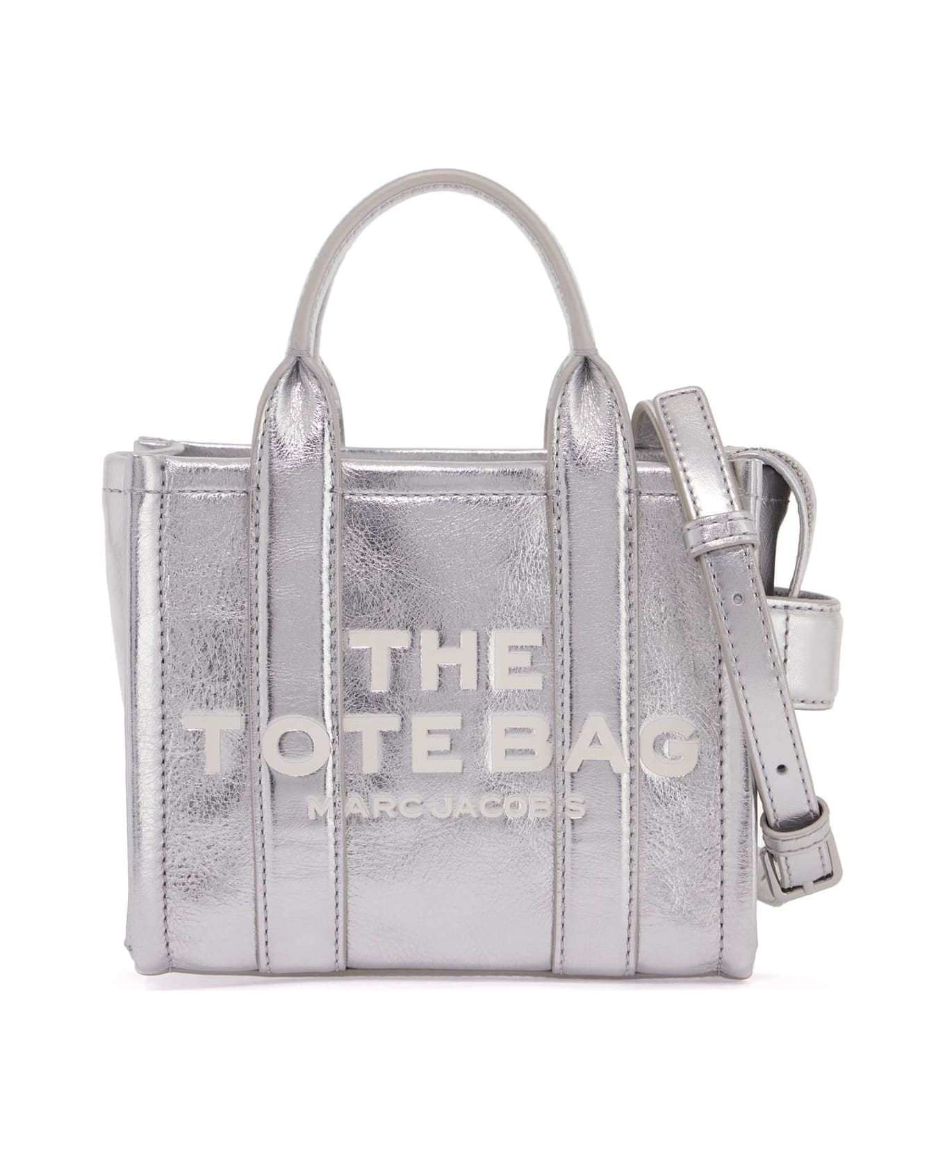 Marc Jacobs The Metallic Leather Crossbody Tote Bag - METALLIC SILVER (Silver)