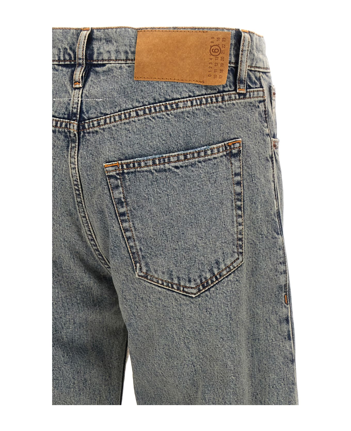 MM6 Maison Margiela Visible Stitching Jeans - Light Blue