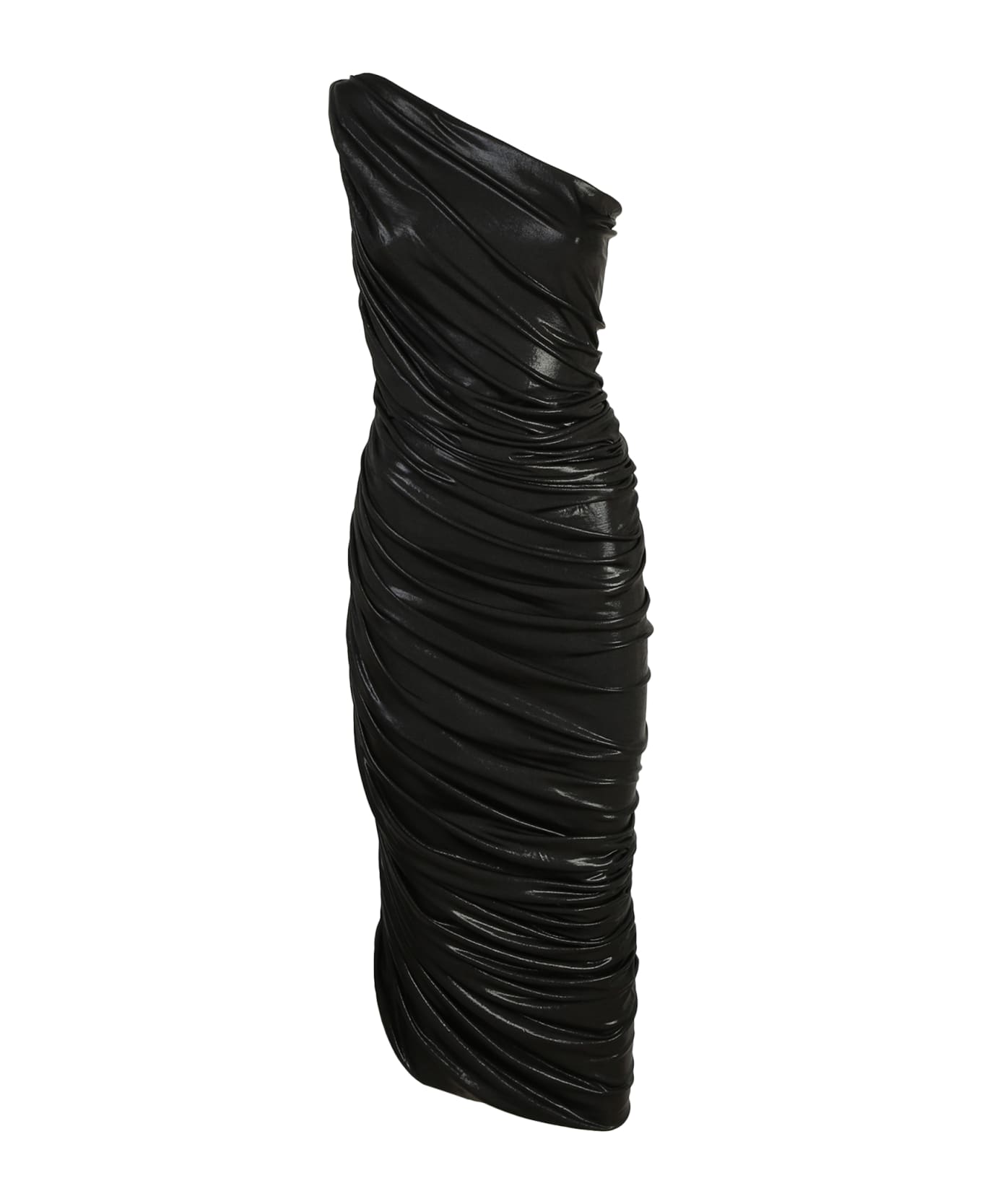 Norma Kamali One-shoulder Dress With Ruched Black - Black