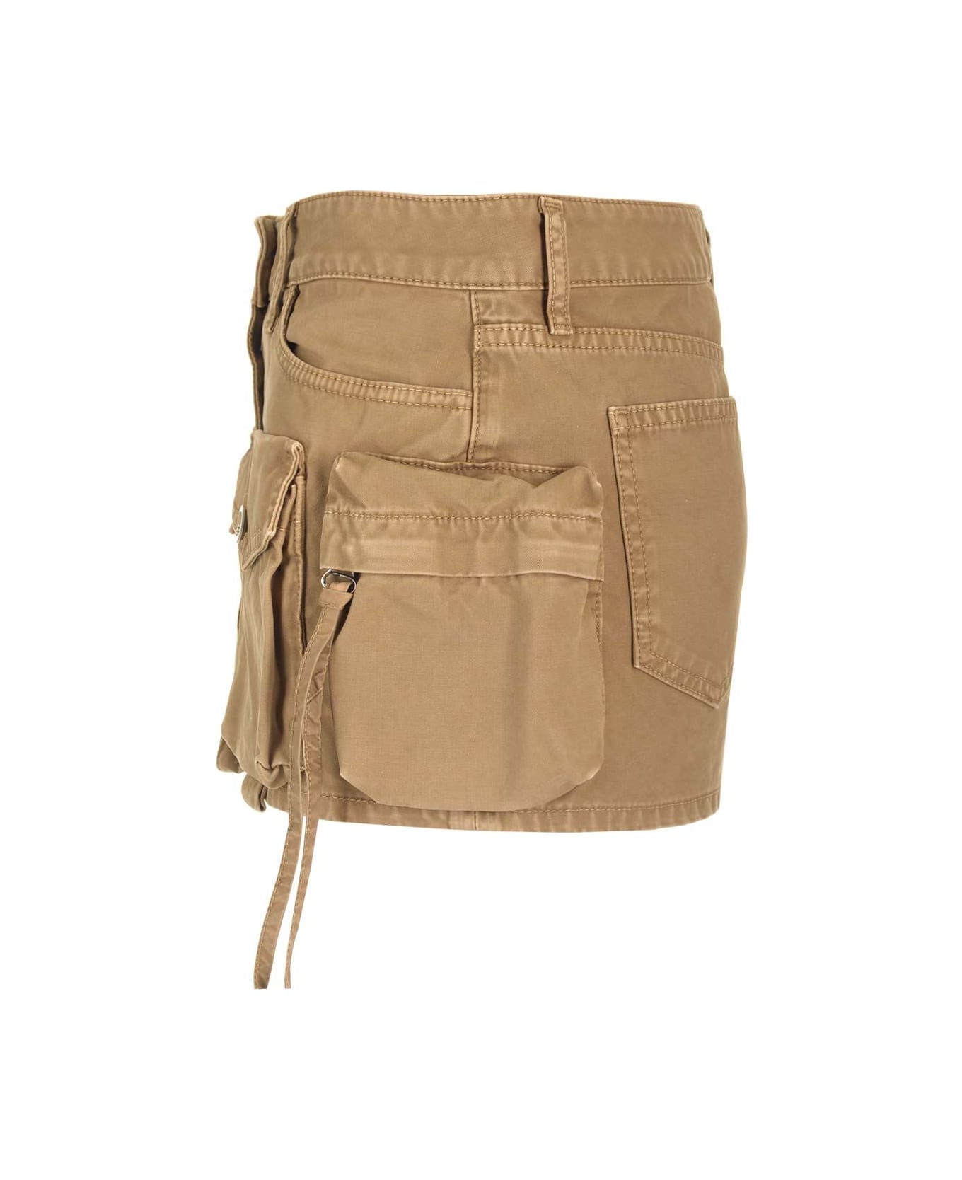 The Attico ''fay'' Multi-pocket Mini Skirt - Brown