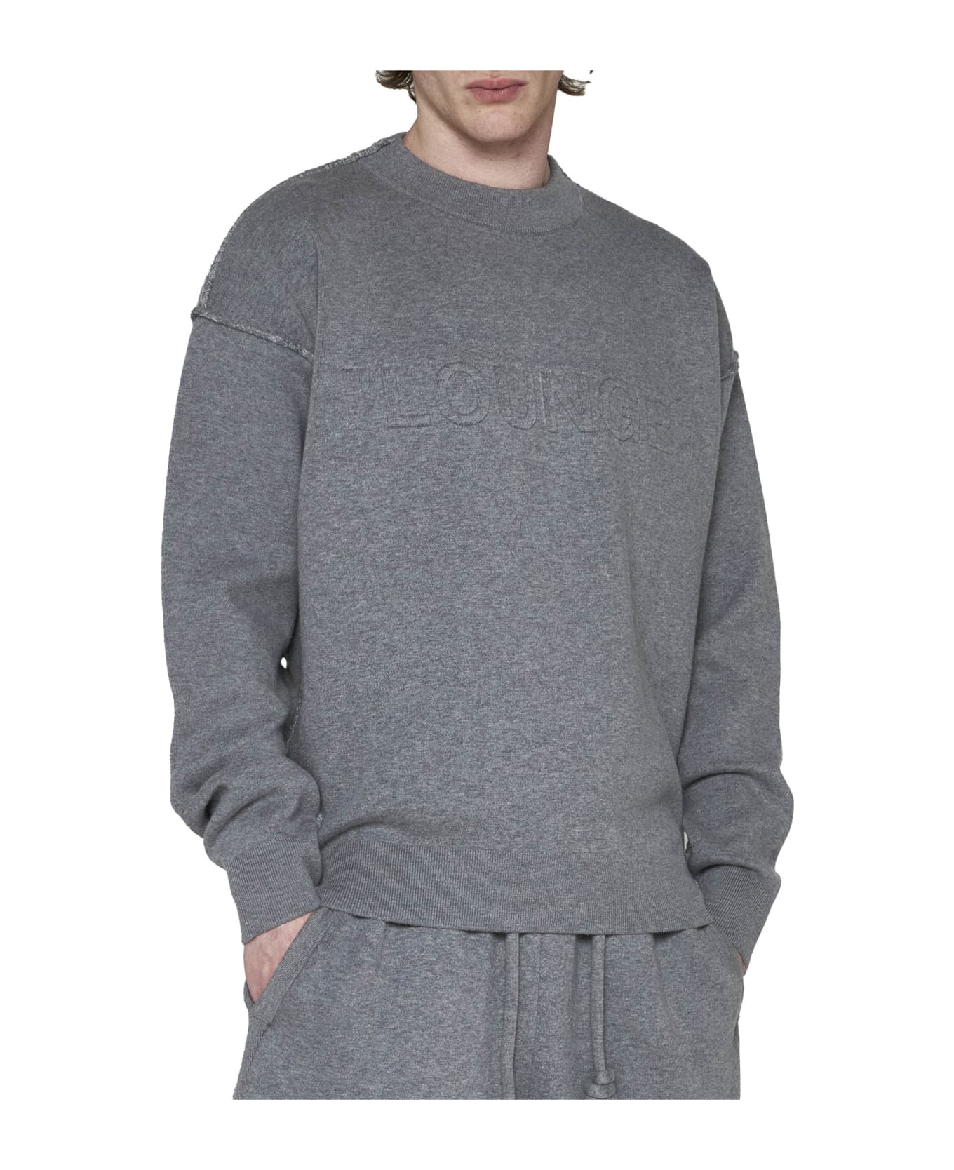 Off-White Knit Cotton Blend Pullover - grey