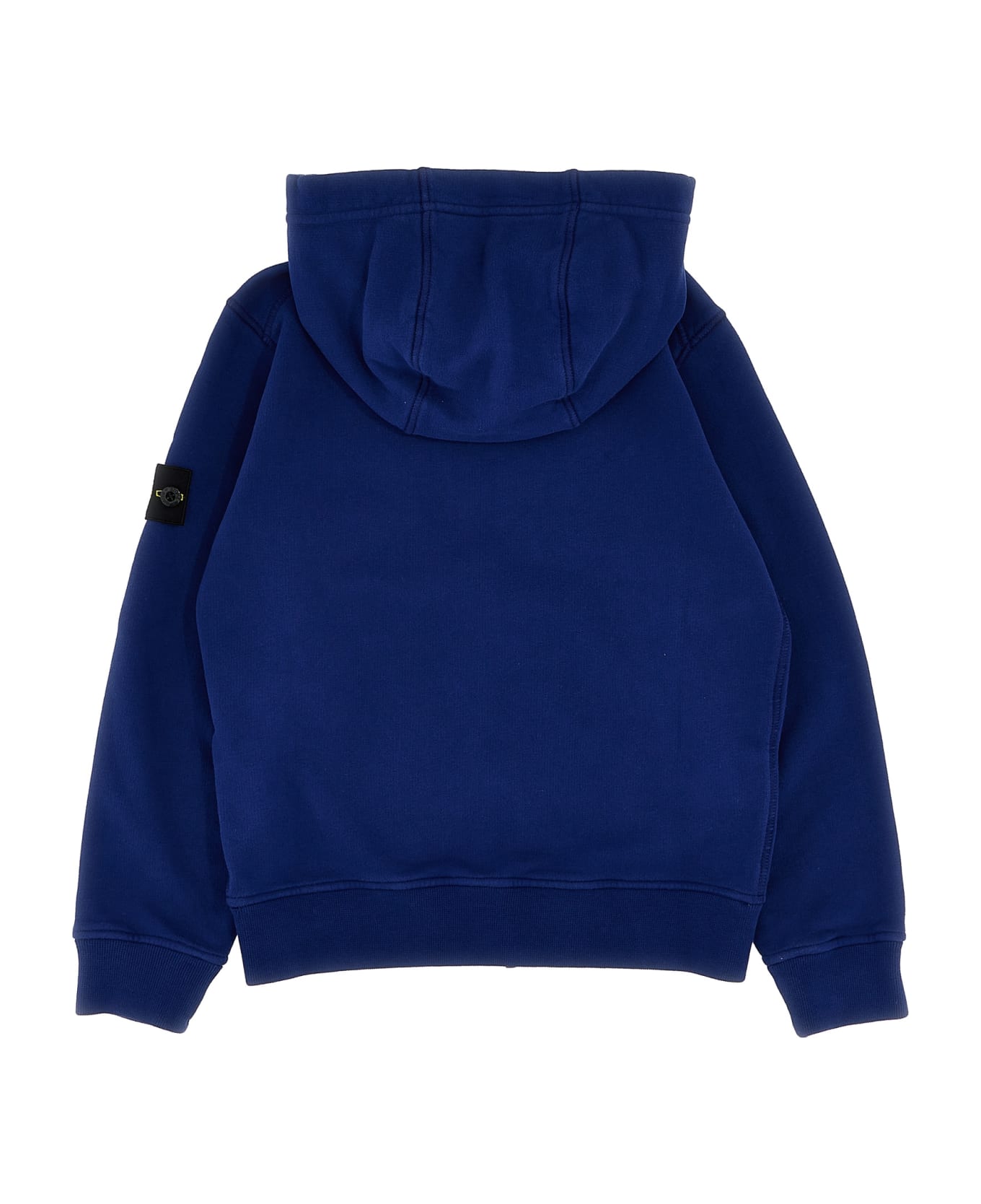 Stone Island Junior Logo Patch Hoodie - Clear Blue