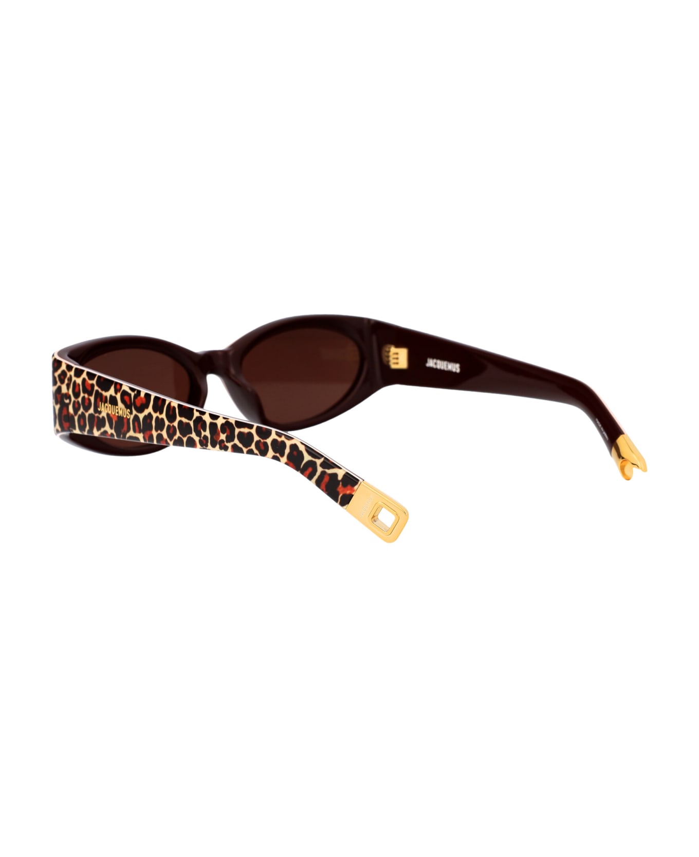 Jacquemus Ovalo Sunglasses - 02 LEOPARD/ YELLOW GOLD/ BROWN