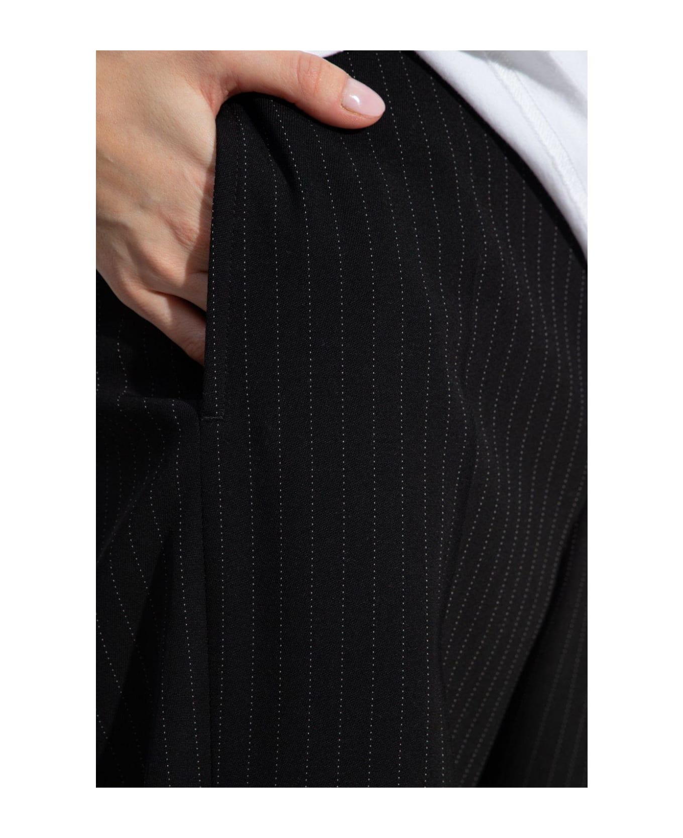 Balenciaga Pinstriped Pleat Front Trousers - Nero