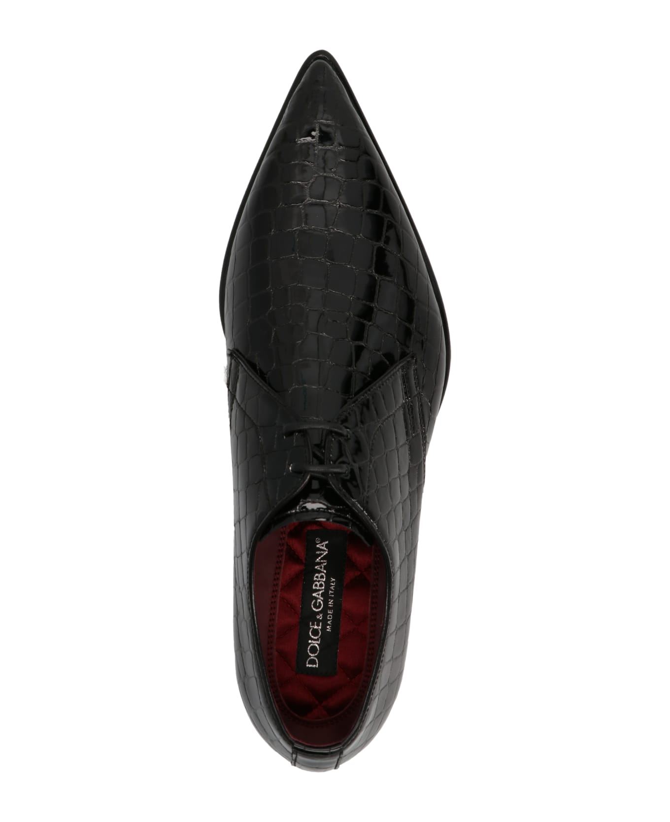 Dolce & Gabbana Croc Leather Derby - Black  