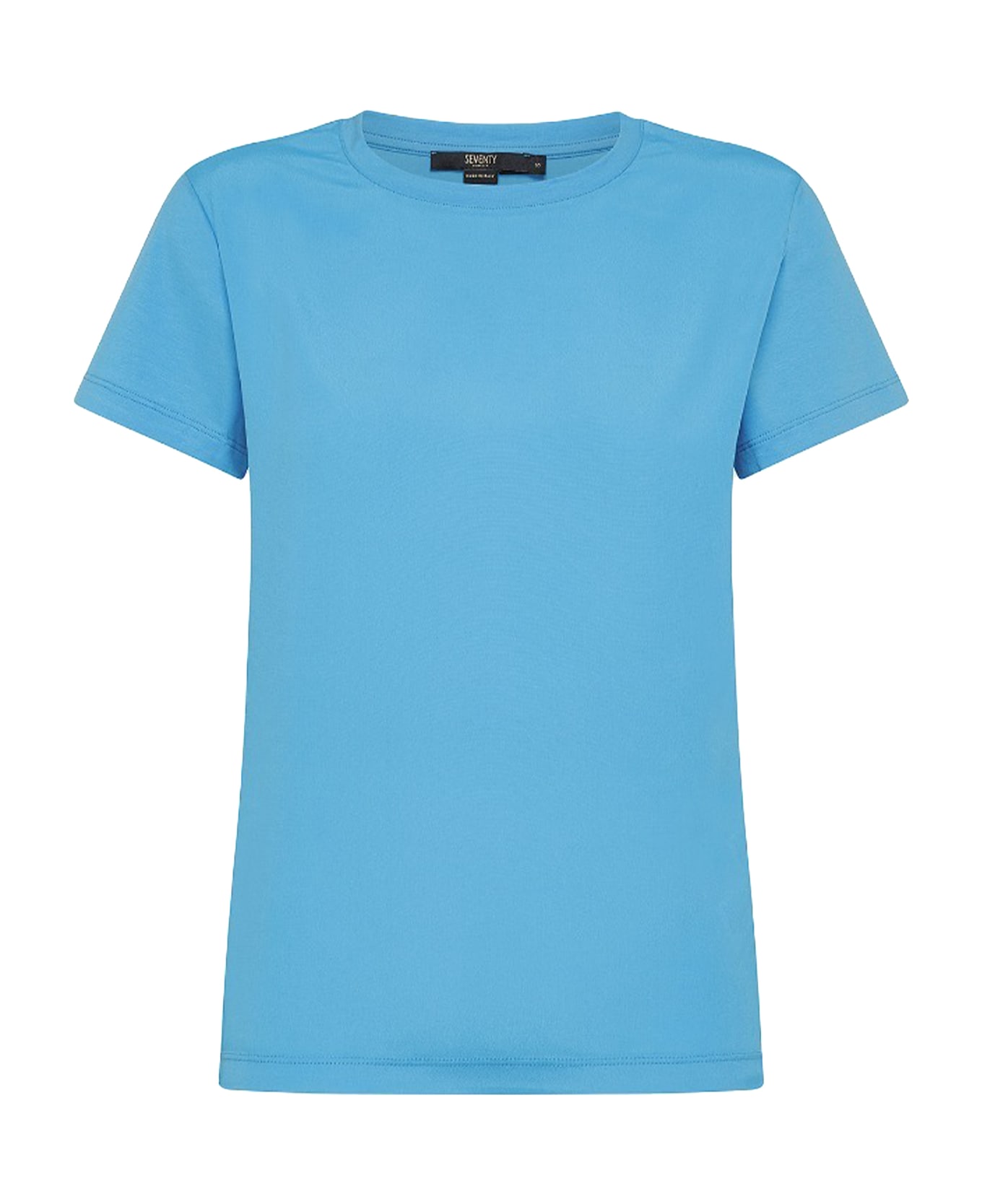 Seventy Light Blue Jersey And Silk T-shirt - AZZURRO