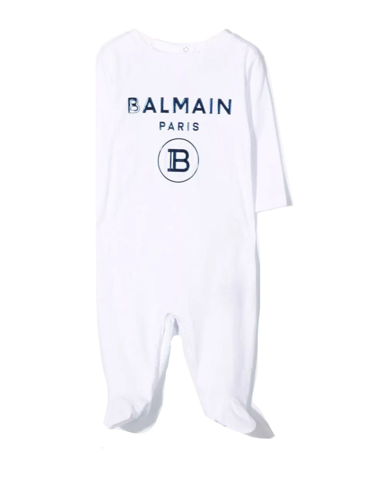 Balmain White Cotton Babygrow - Bianco