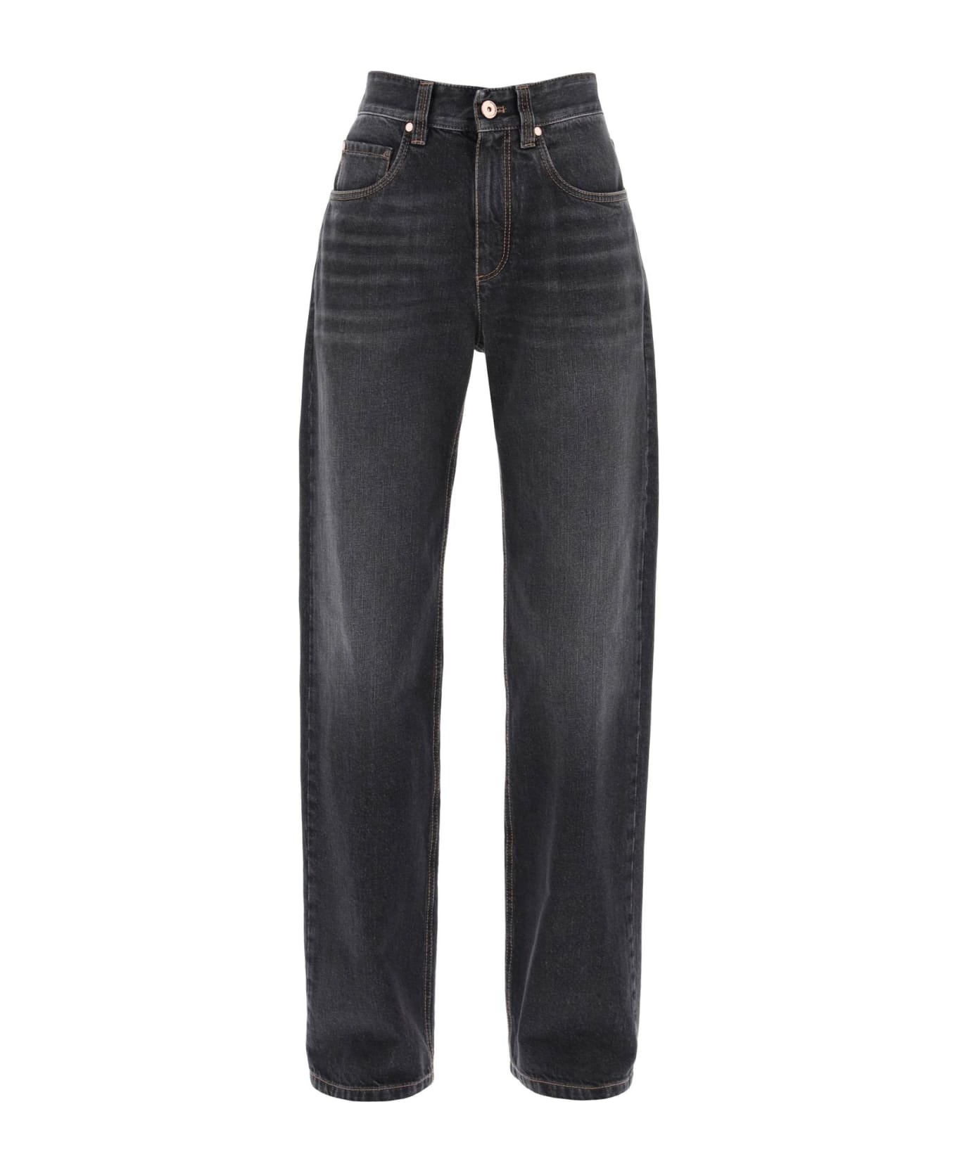 Brunello Cucinelli Straight Cut Jeans - BLACK STONE DENIM (Grey)