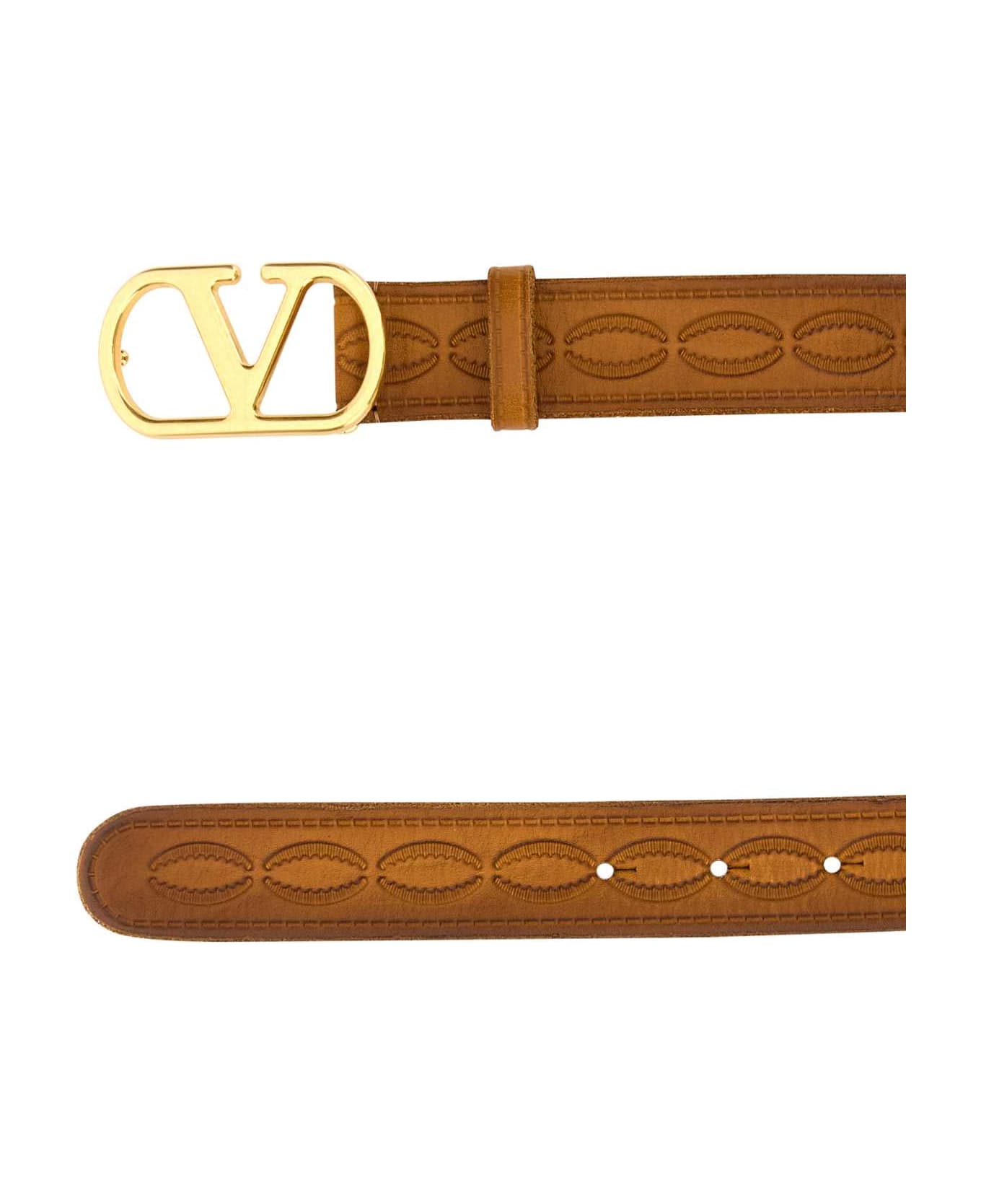 Valentino Garavani Camel Leather Belt - LIGHTSADDLE