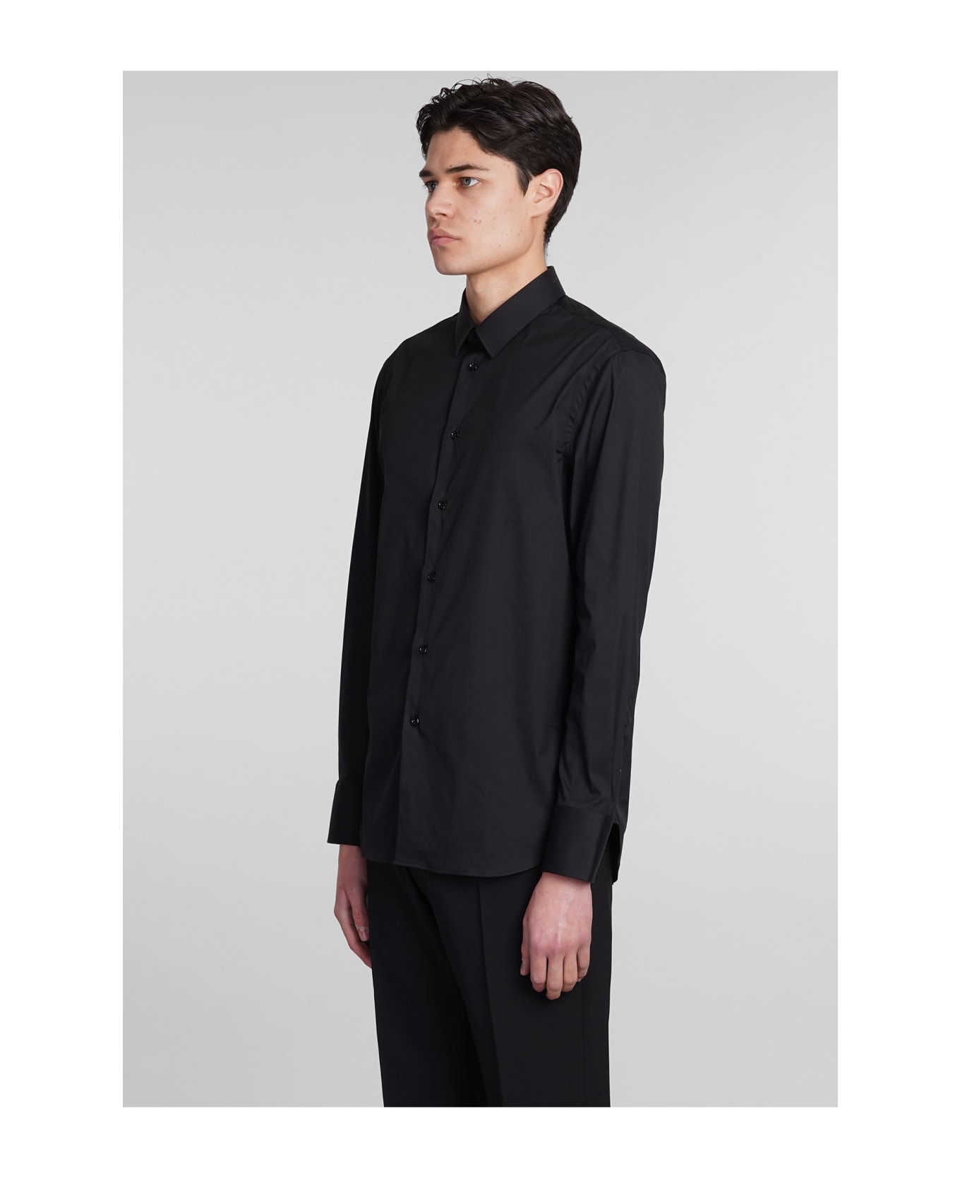 Emporio Armani Shirt In Black Cotton - black
