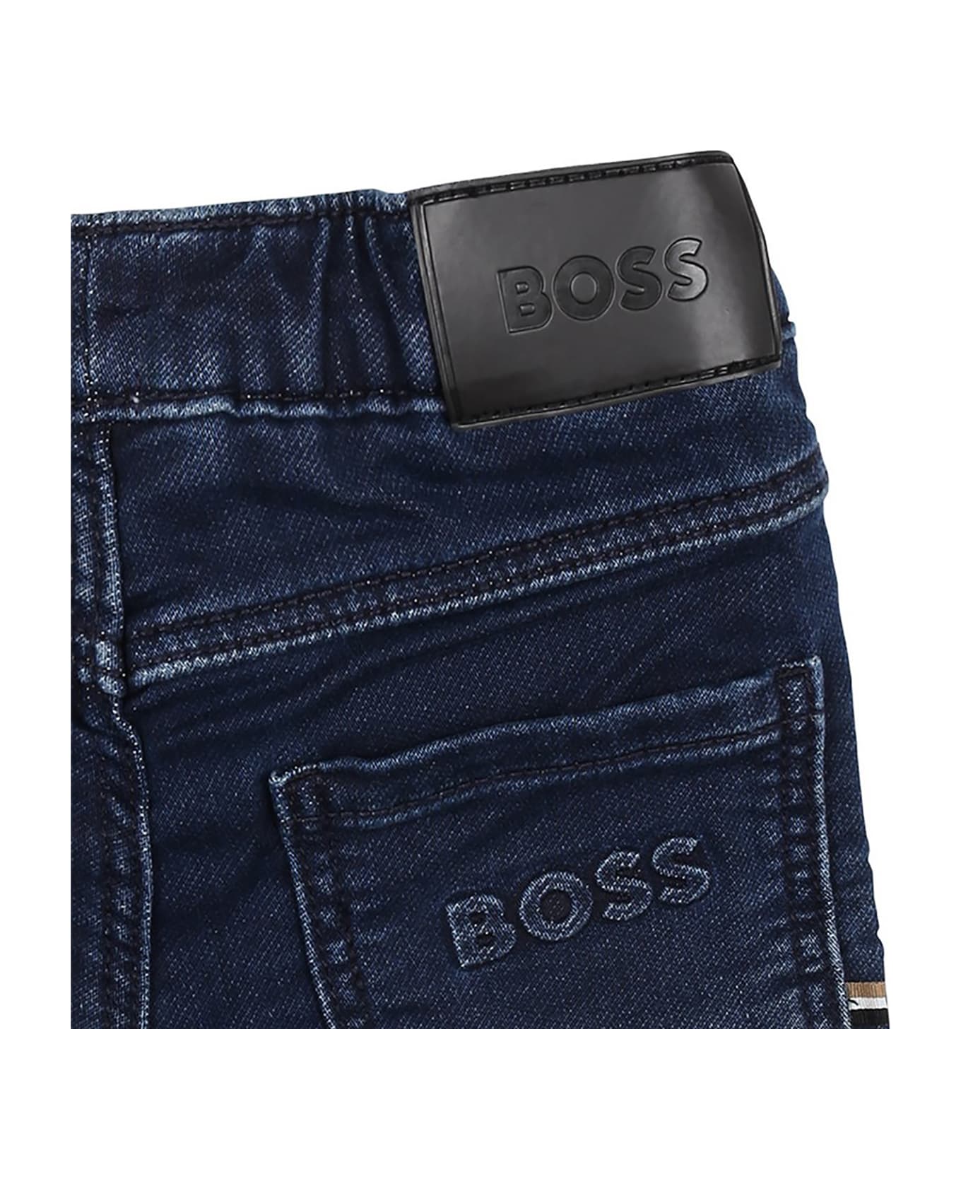 Hugo Boss Denim Shorts For Baby Boy With Logo - Denim ボトムス