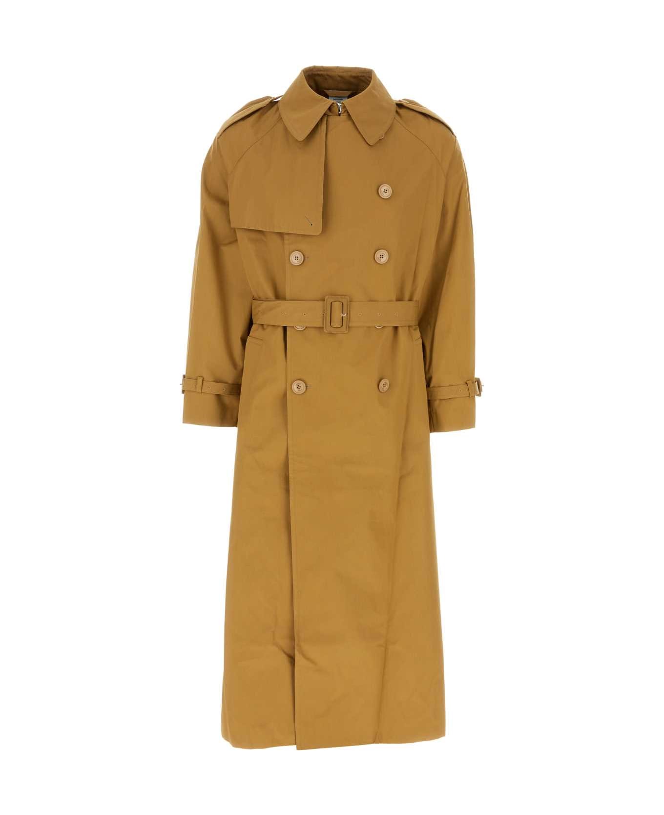 VETEMENTS Camel Cotton Oversize Trench Coat - BEIGE