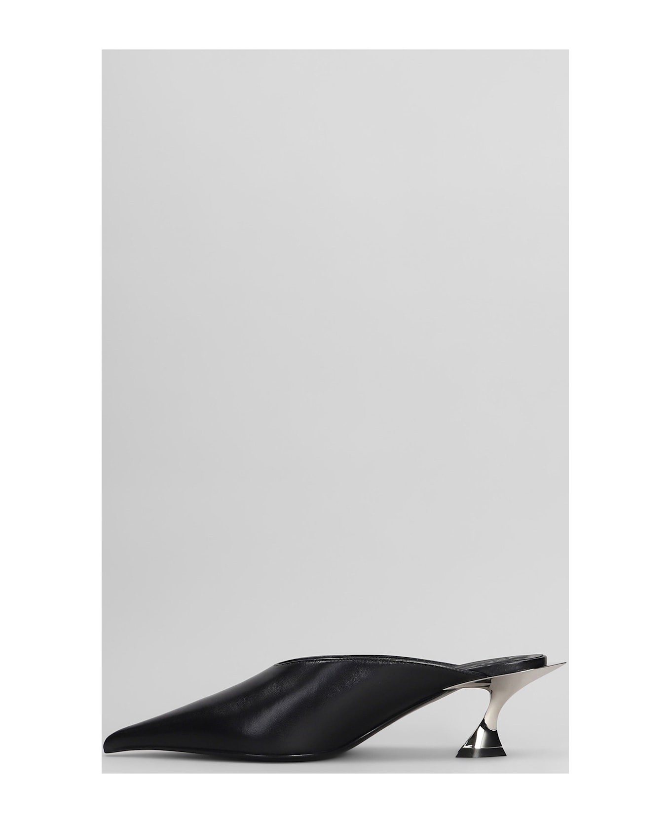 Mugler Slipper-mule In Black Leather - black