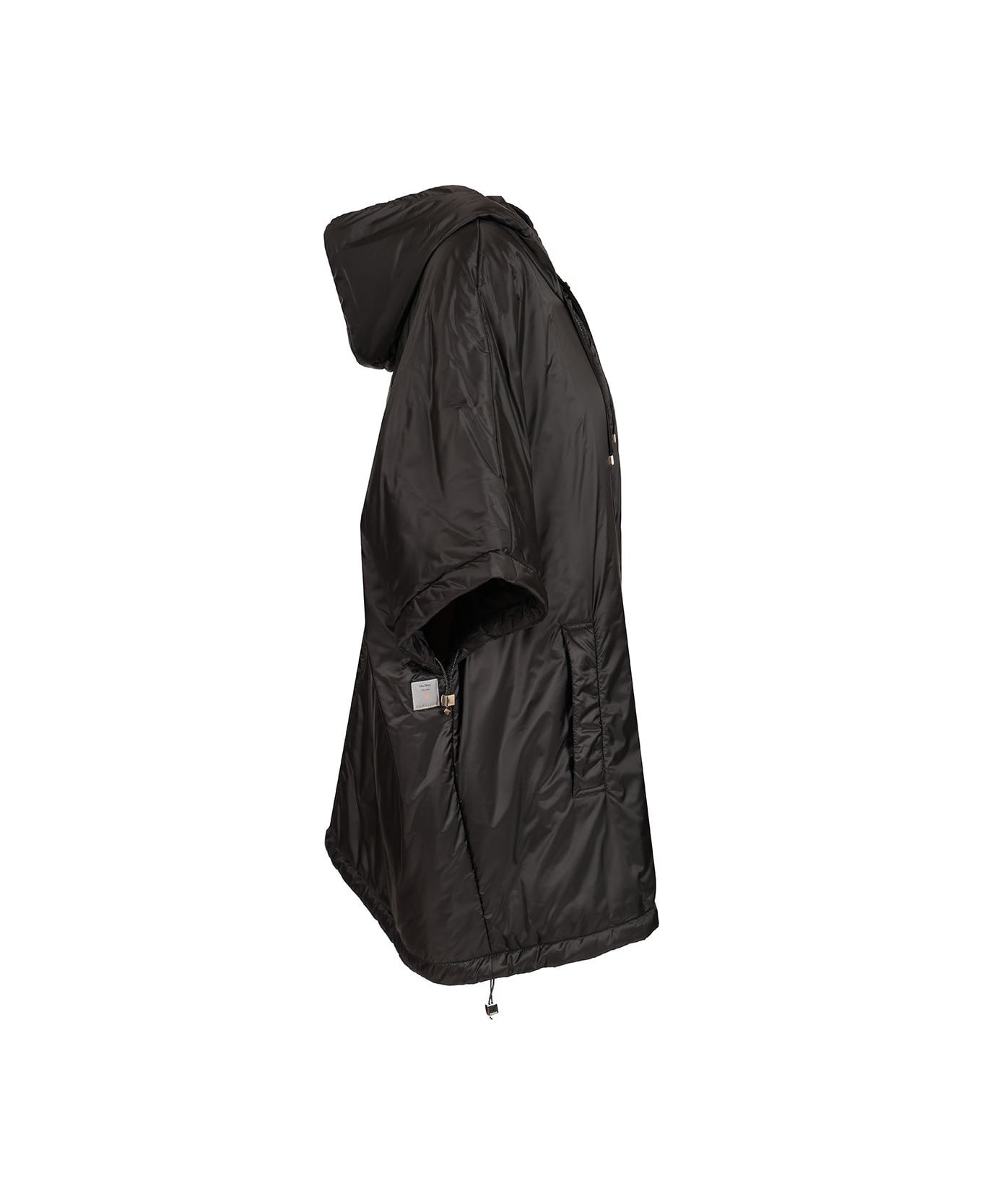 Max Mara The Cube Padded Cape With Hood - Black