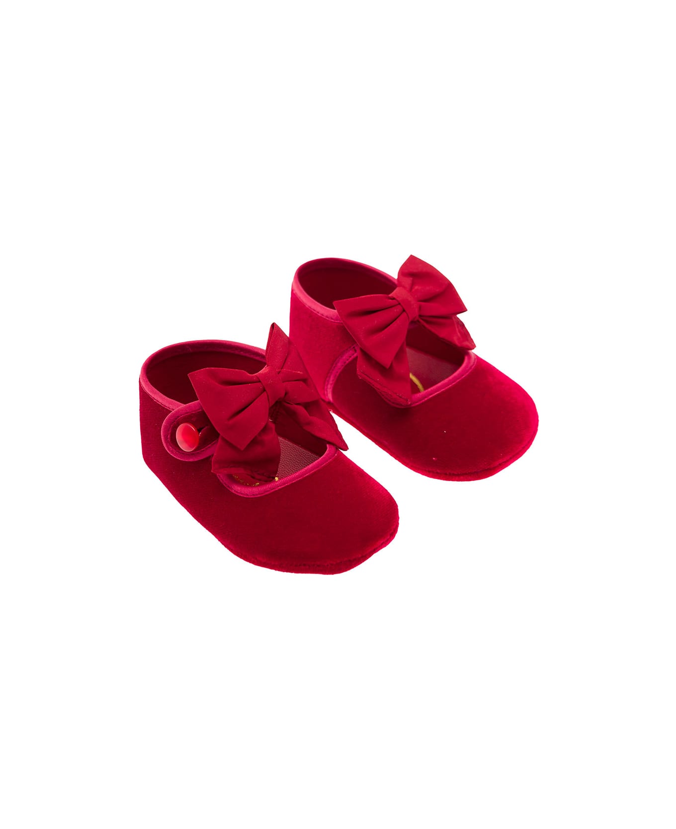 Monnalisa Red Ballerine With Bow Detail Monnalisa Kids - Red