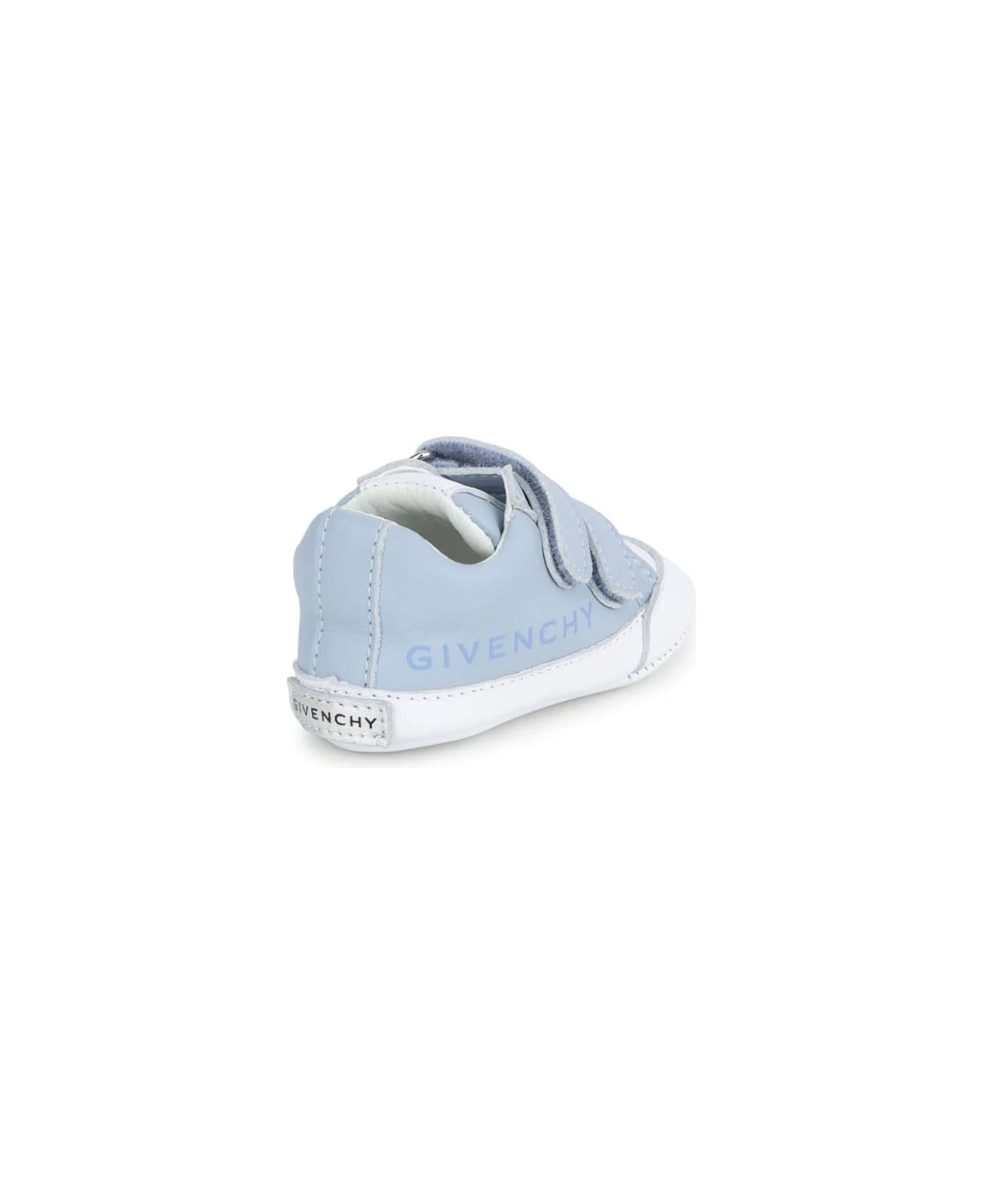 Givenchy Light Blue And White Sneakers With Logo - Blue