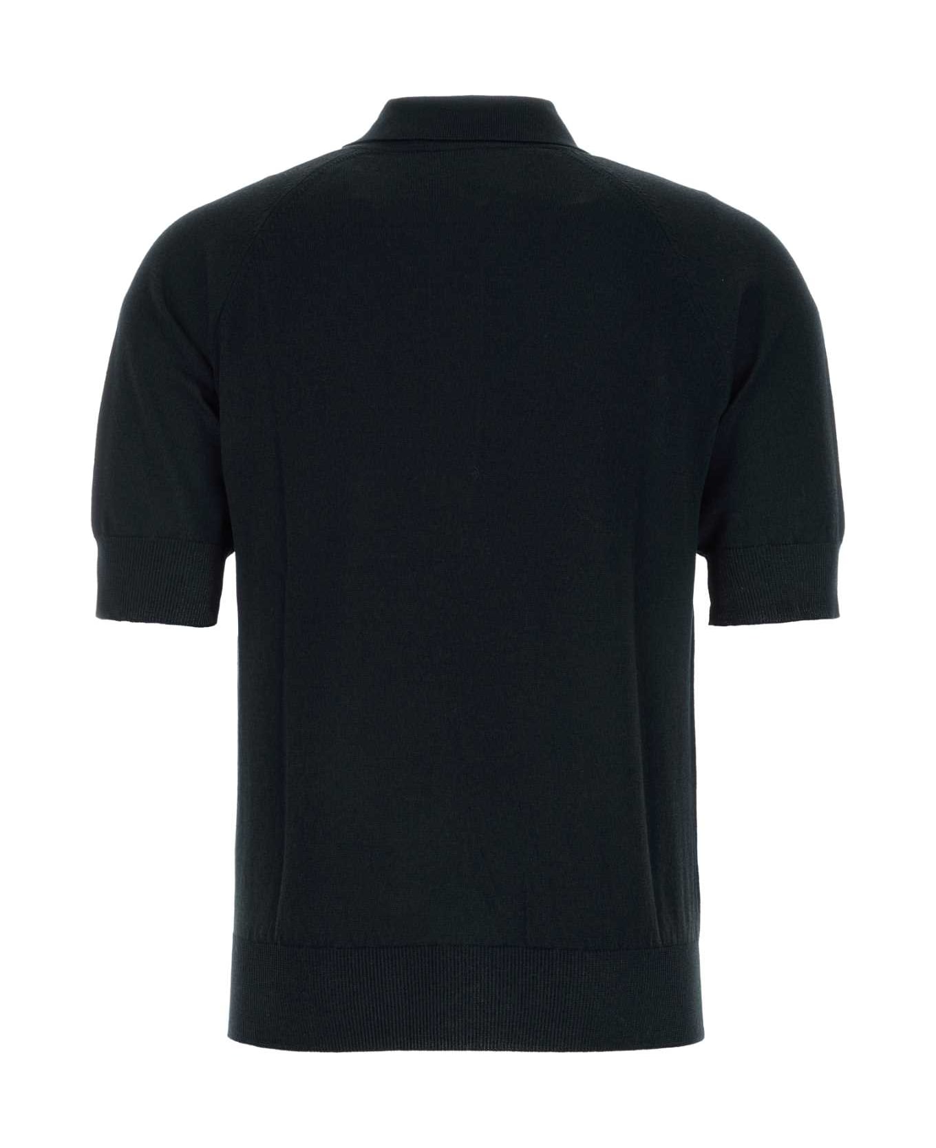 PT Torino Black Cotton Blend Polo Shirt - 0990