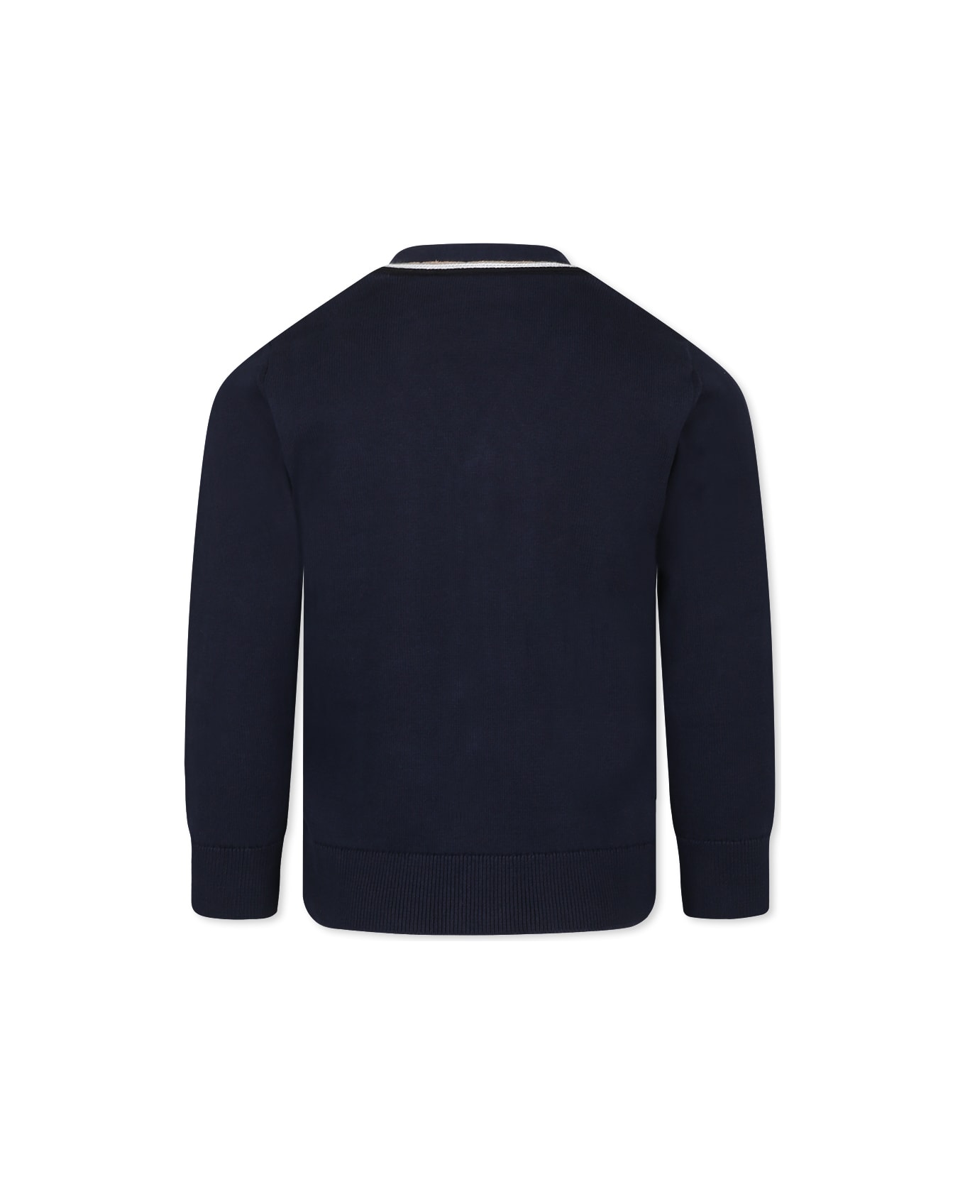 Hugo Boss Blue Cardigan For Boy With Logo - Blue