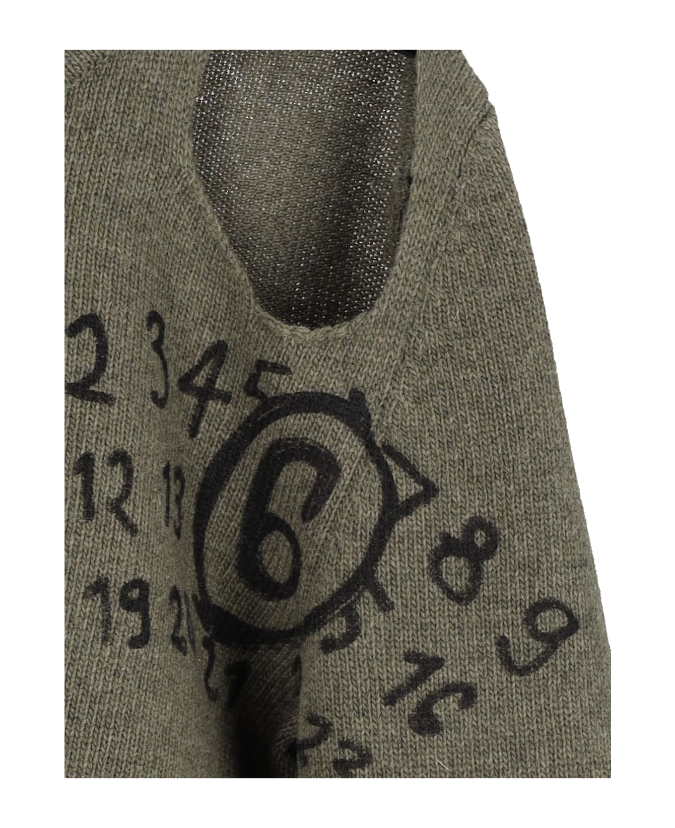 MM6 Maison Margiela Cut-out Detail Sweater - Green