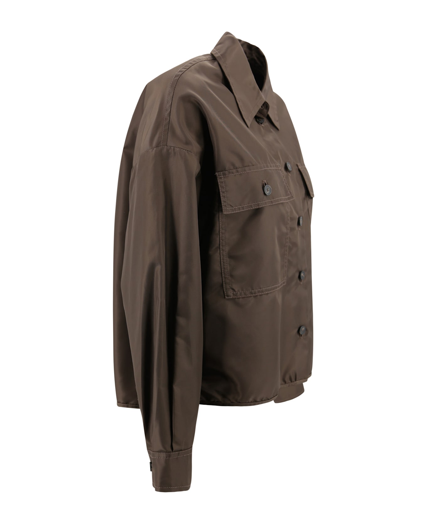 Weekend Max Mara Drip-proof Crop Shirt - Cioccolato