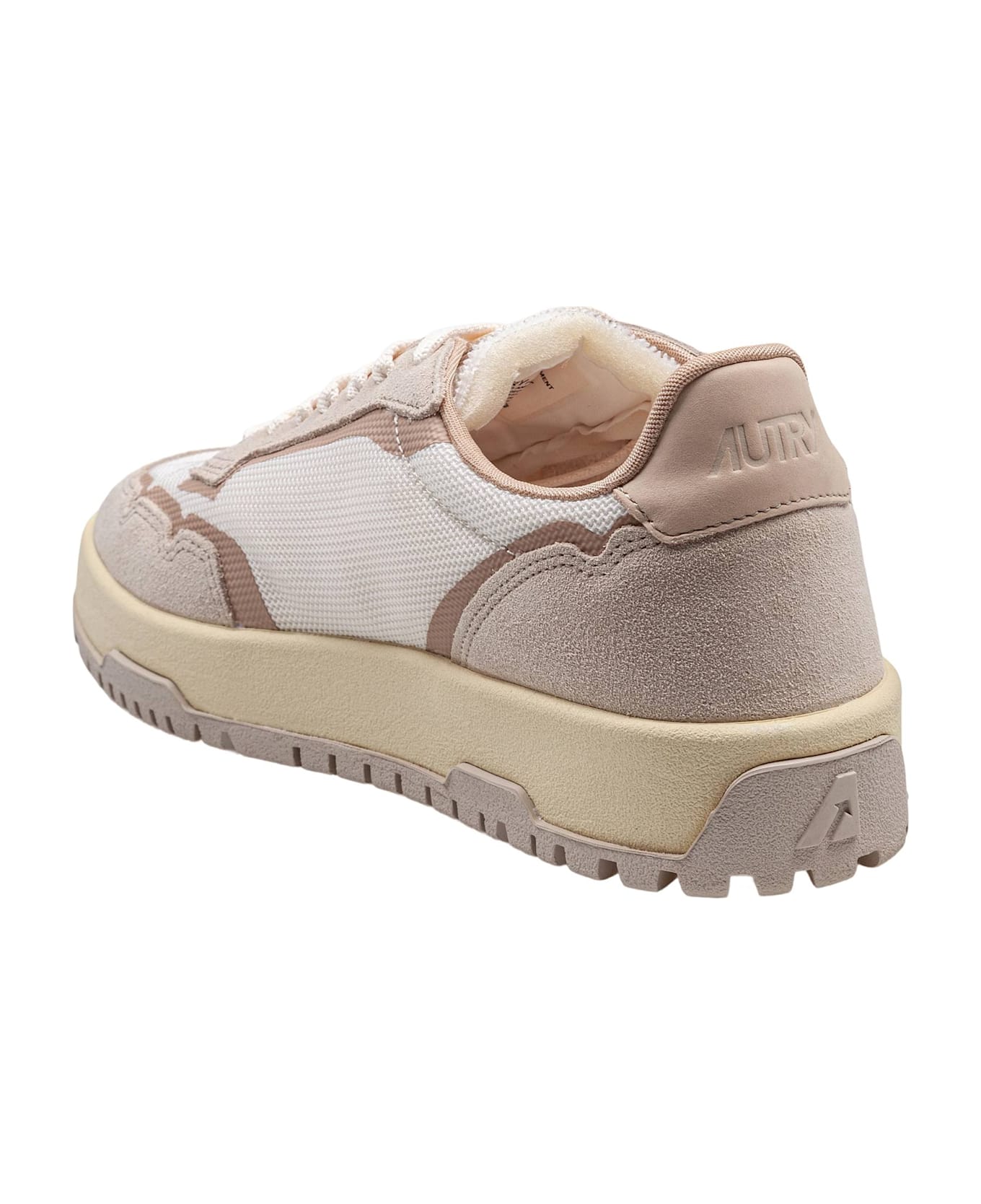 Autry Wildpace Mesh And Suede Sneakers Color Beige - White/Sand