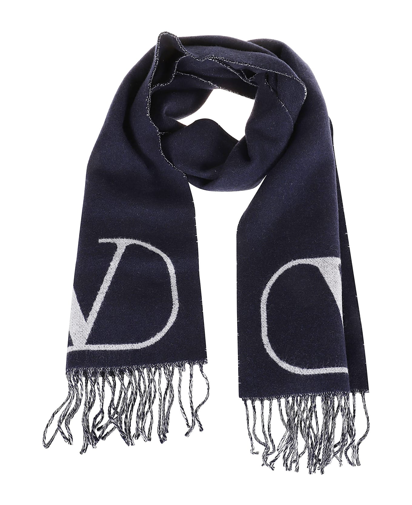 Valentino Garavani Scarf Vlogo Signature - Navy Bianco