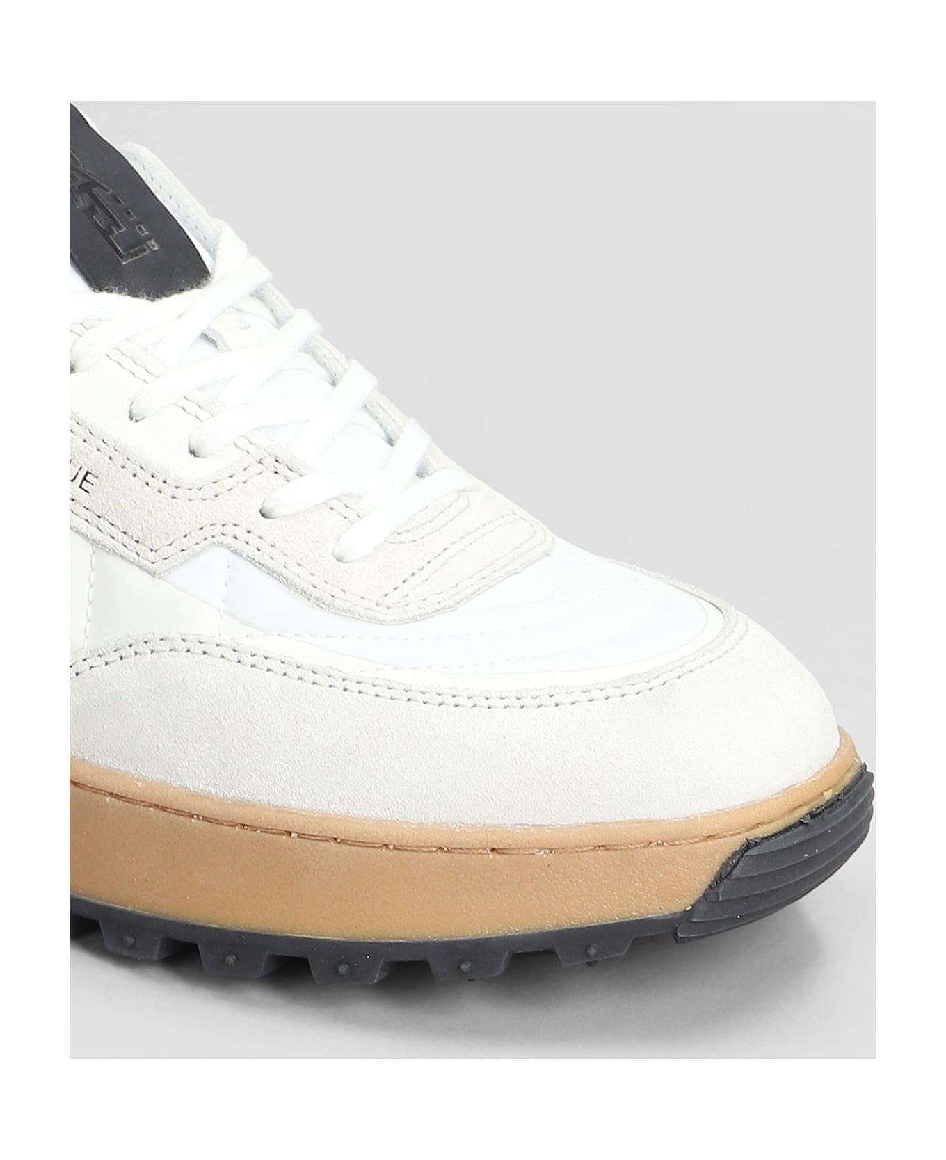 D.A.T.E. Kdue Outdor Sneakers In White Suede And Fabric - white