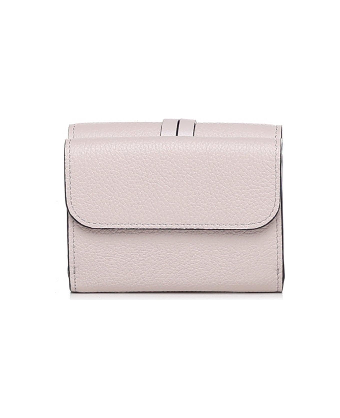 Chloé Logo Plaque Tri-fold Wallet - WILDGREY