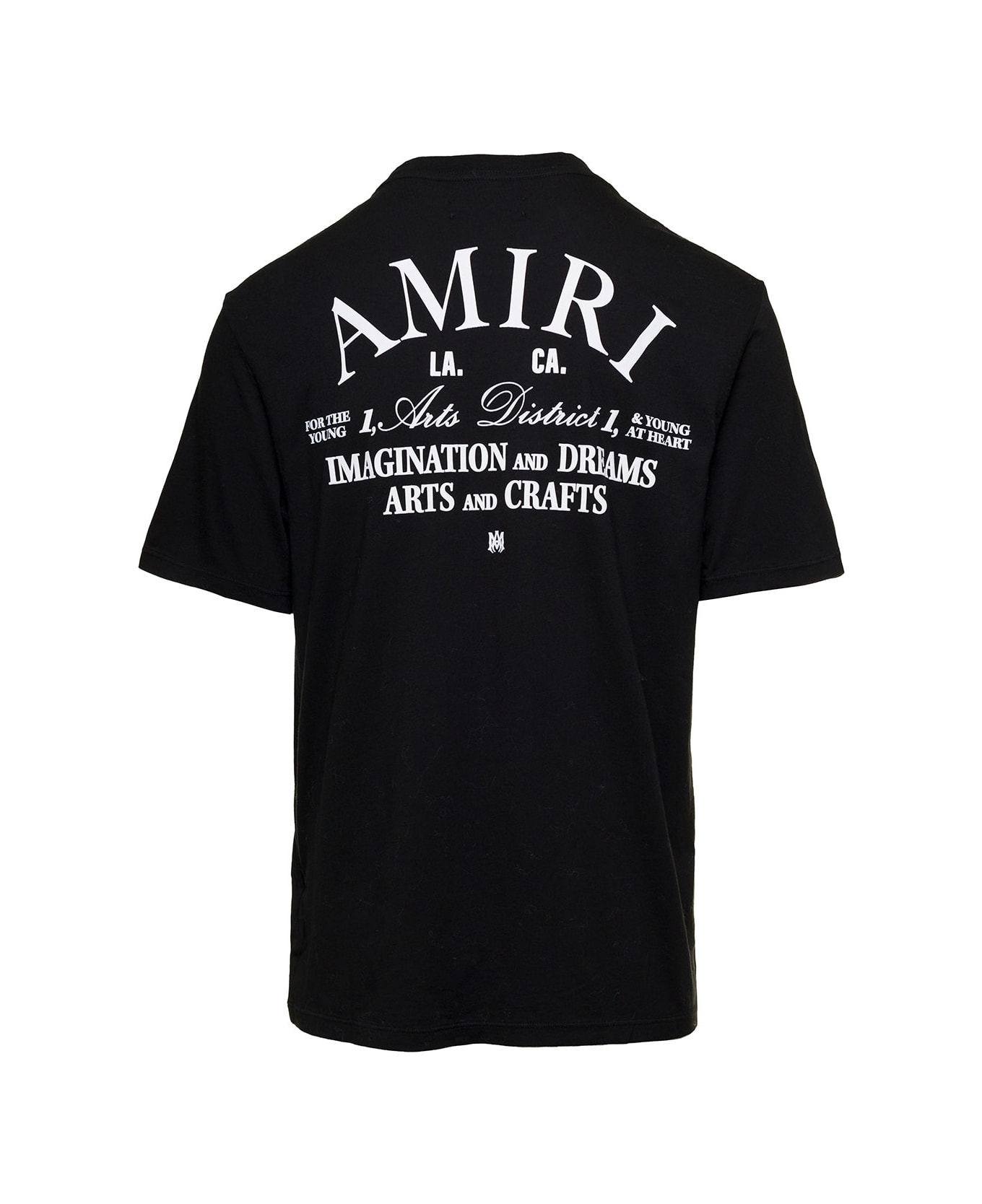 AMIRI 'arts District' Black Crewneck T-shirt With Contrasting Logo Print In Cotton Man - Black