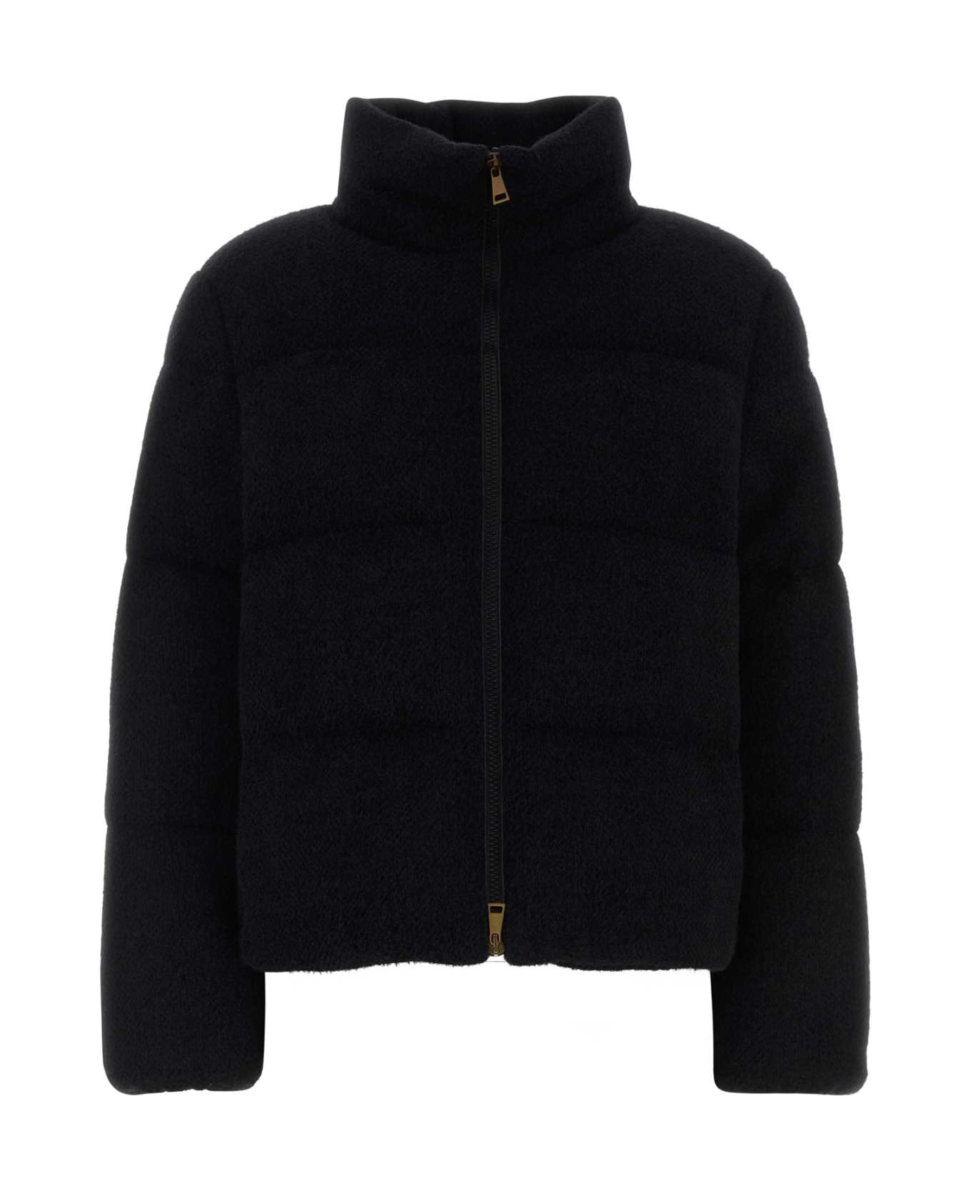 Moncler Black Polyester Blend Mornas Down Jacket - Black