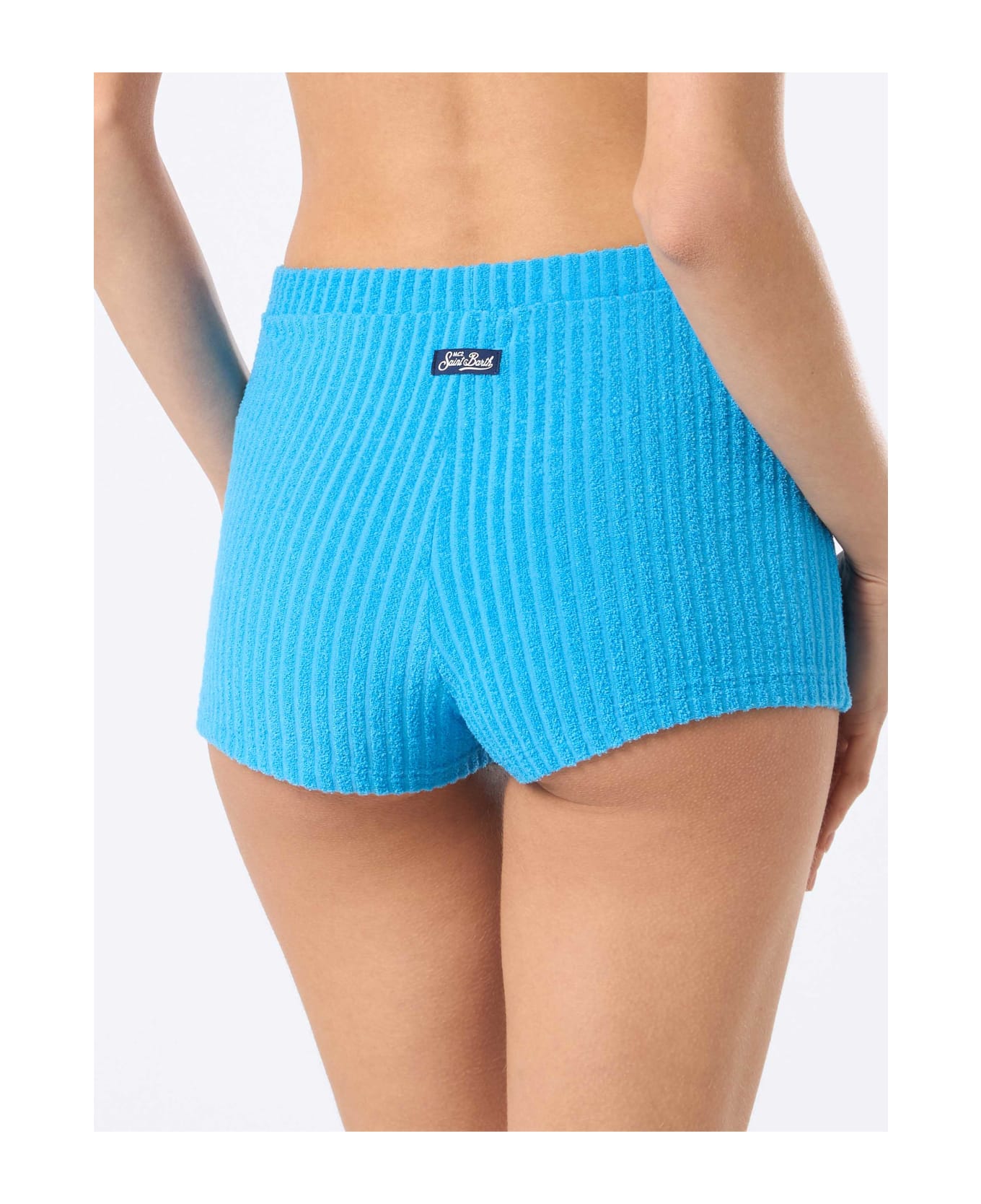 MC2 Saint Barth Woman Terry Hot Pants Sherlin - SKY