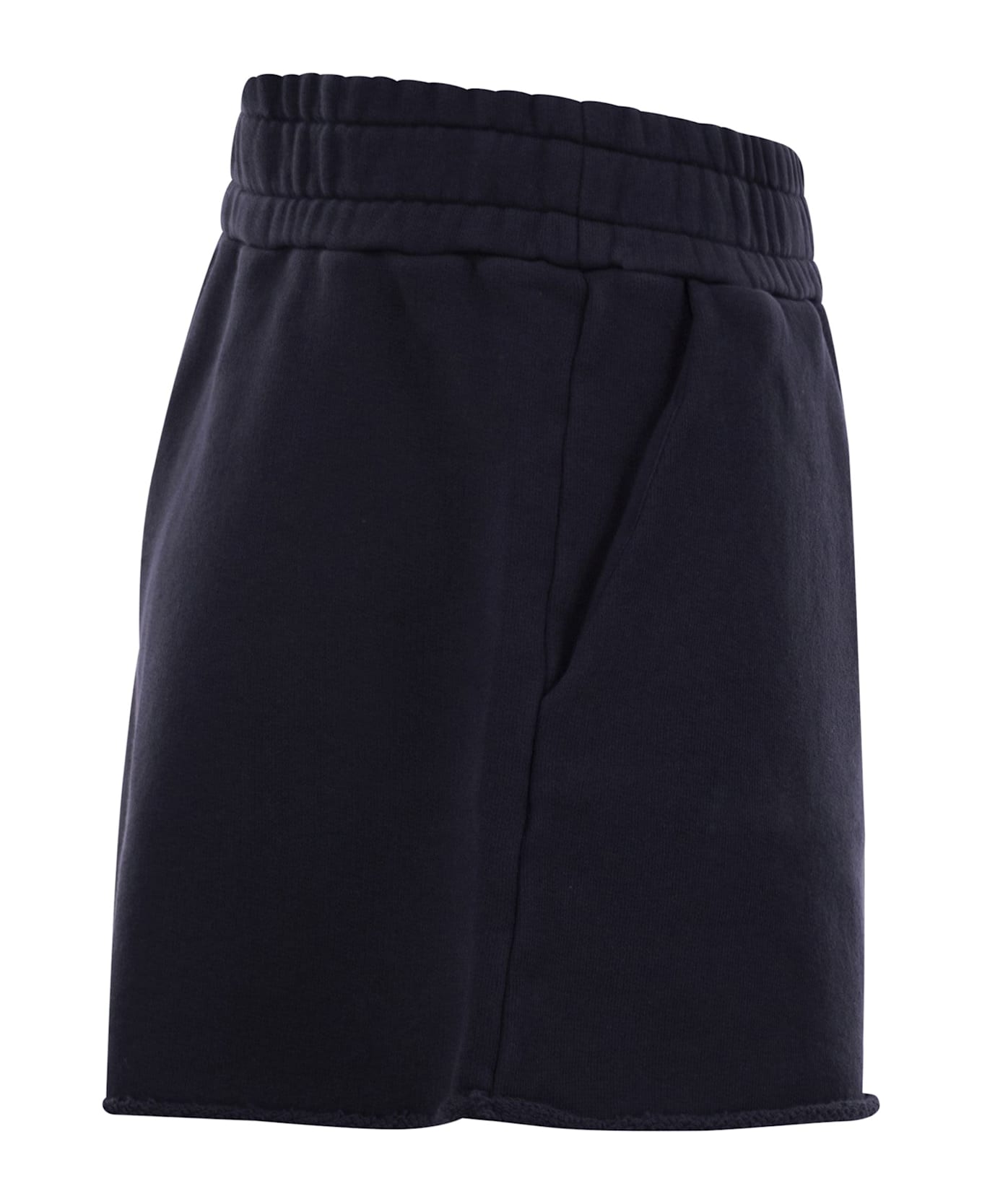 Autry Short Trousers In Compact Cotton Jersey - Blue